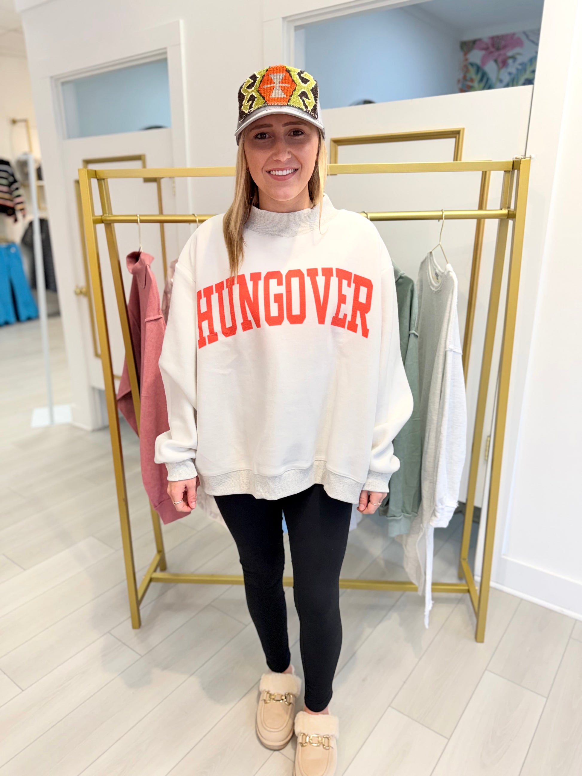 Fireball Reversible Oversized Mock Neck Sweatshirt