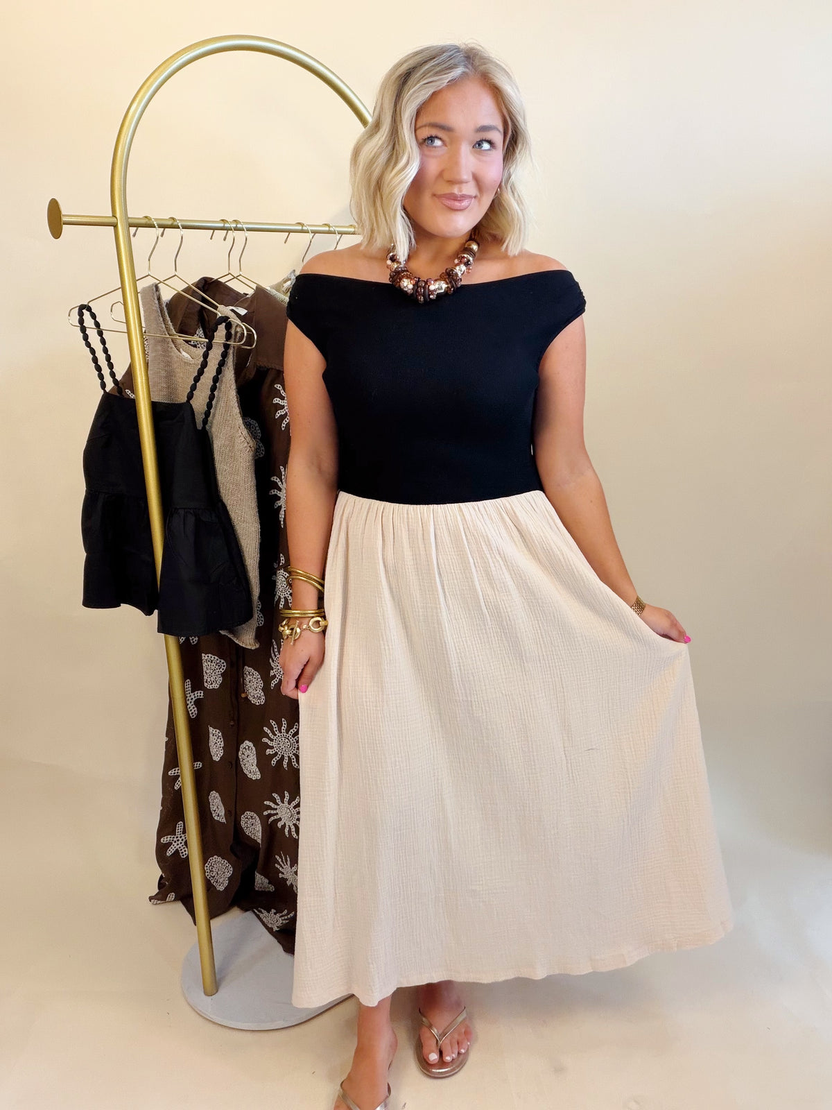 Colorblock Neutrals Dress