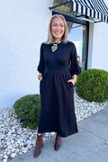 Any Occasion Midi Dress in Black
