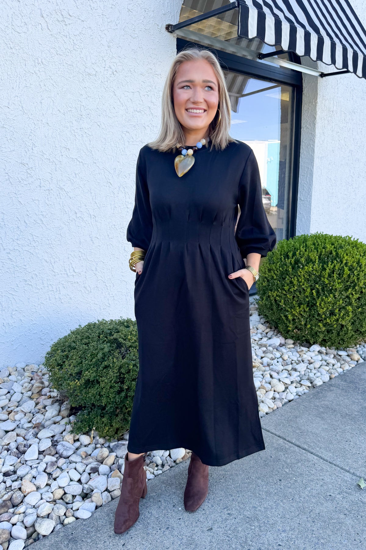Any Occasion Midi Dress in Black