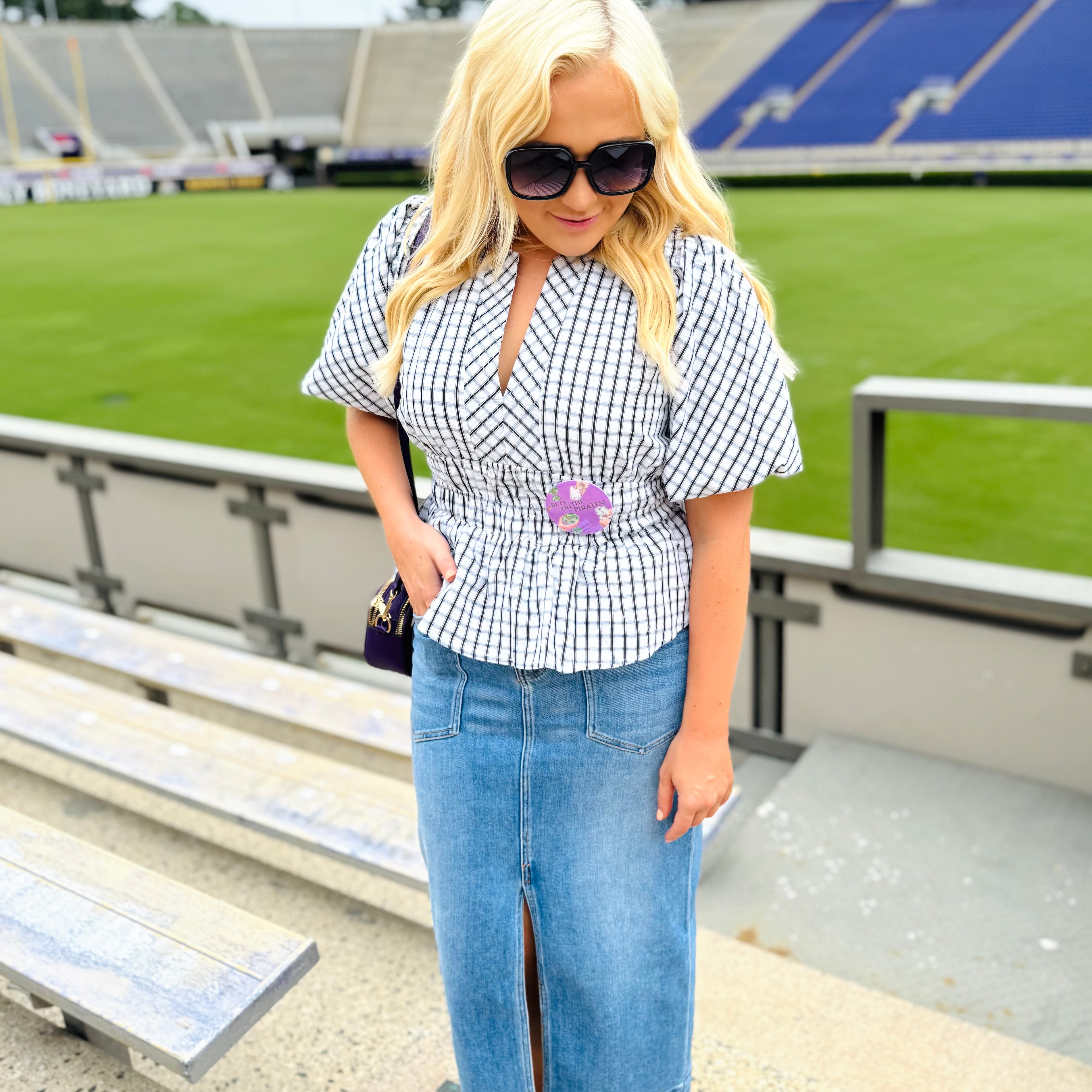 Touchdown Time Checkered Top