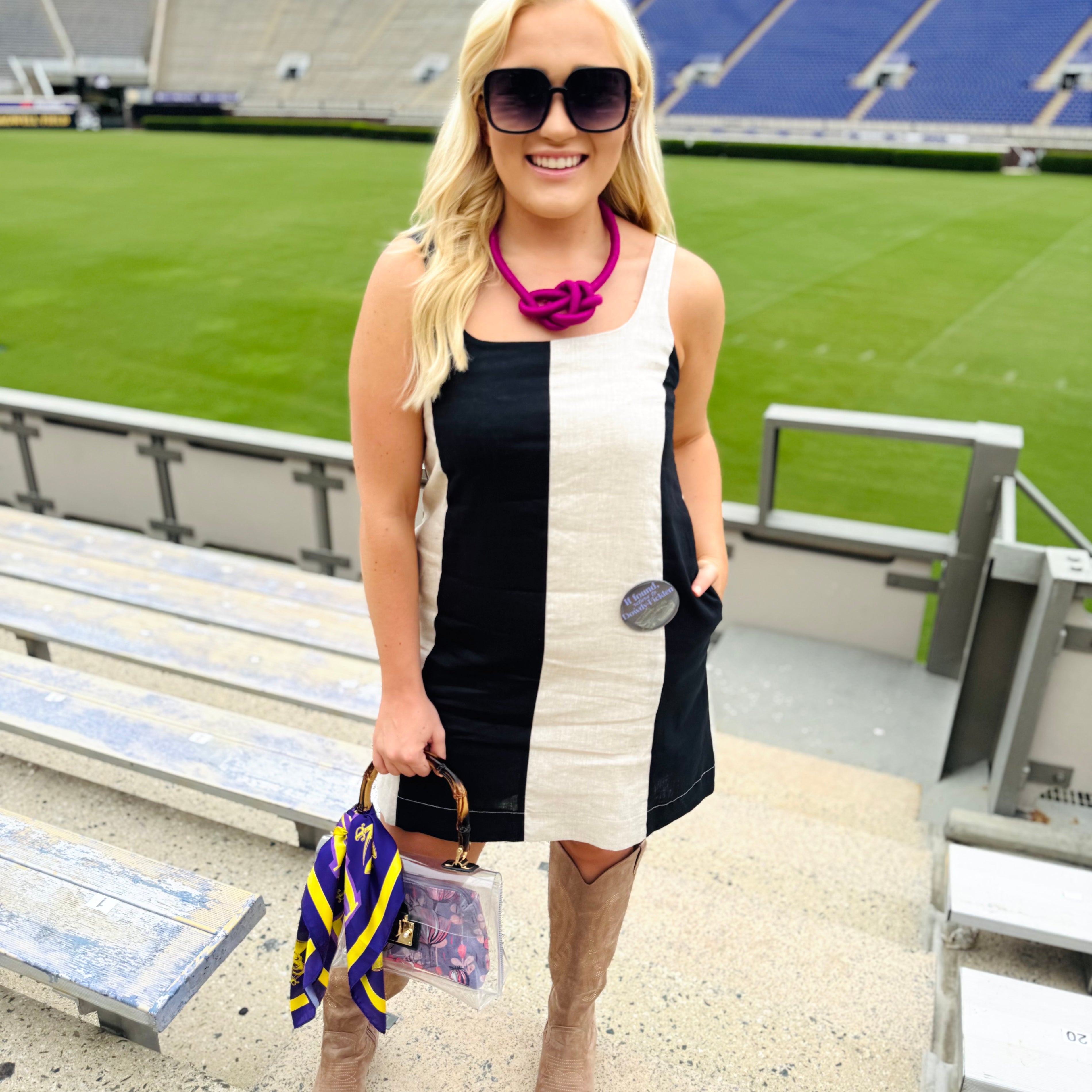 Here to Tailgate Denim Dress