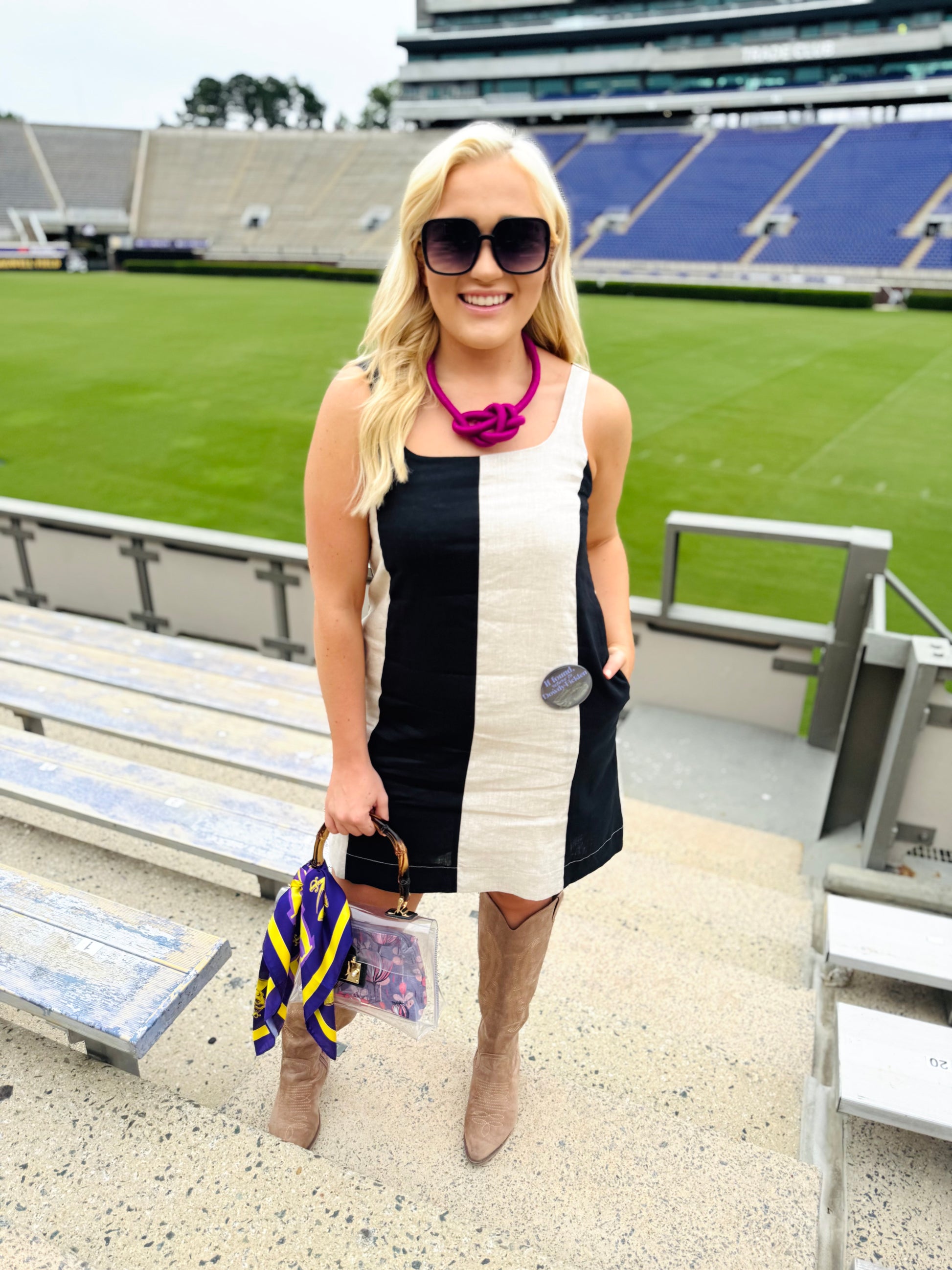 Here to Tailgate Denim Dress