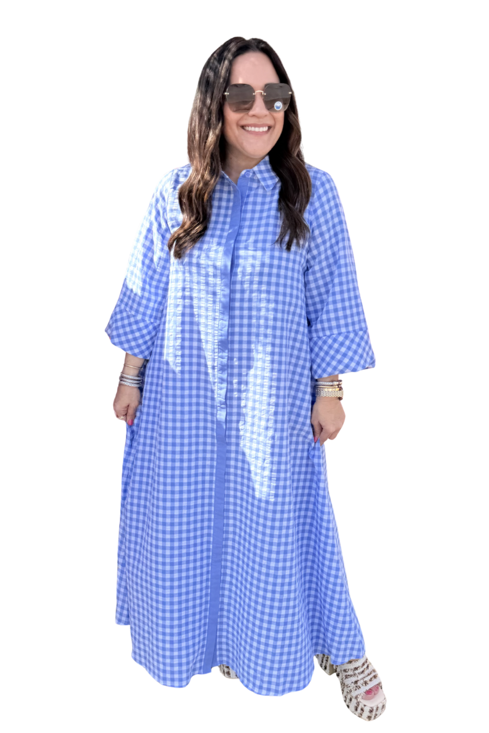 Gingham Girl Dress in Blue