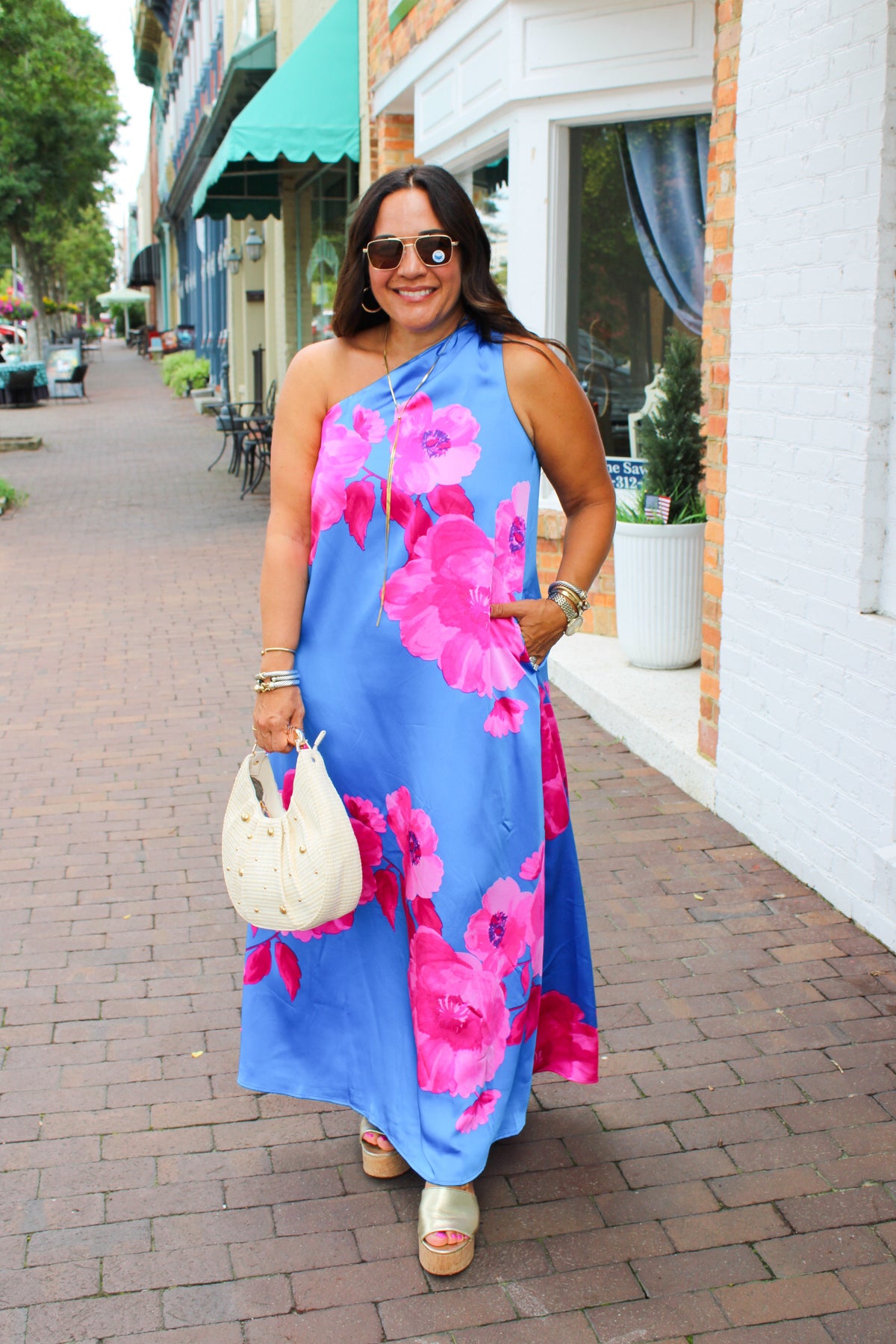 Everything Changed Floral One Shoulder Maxi
