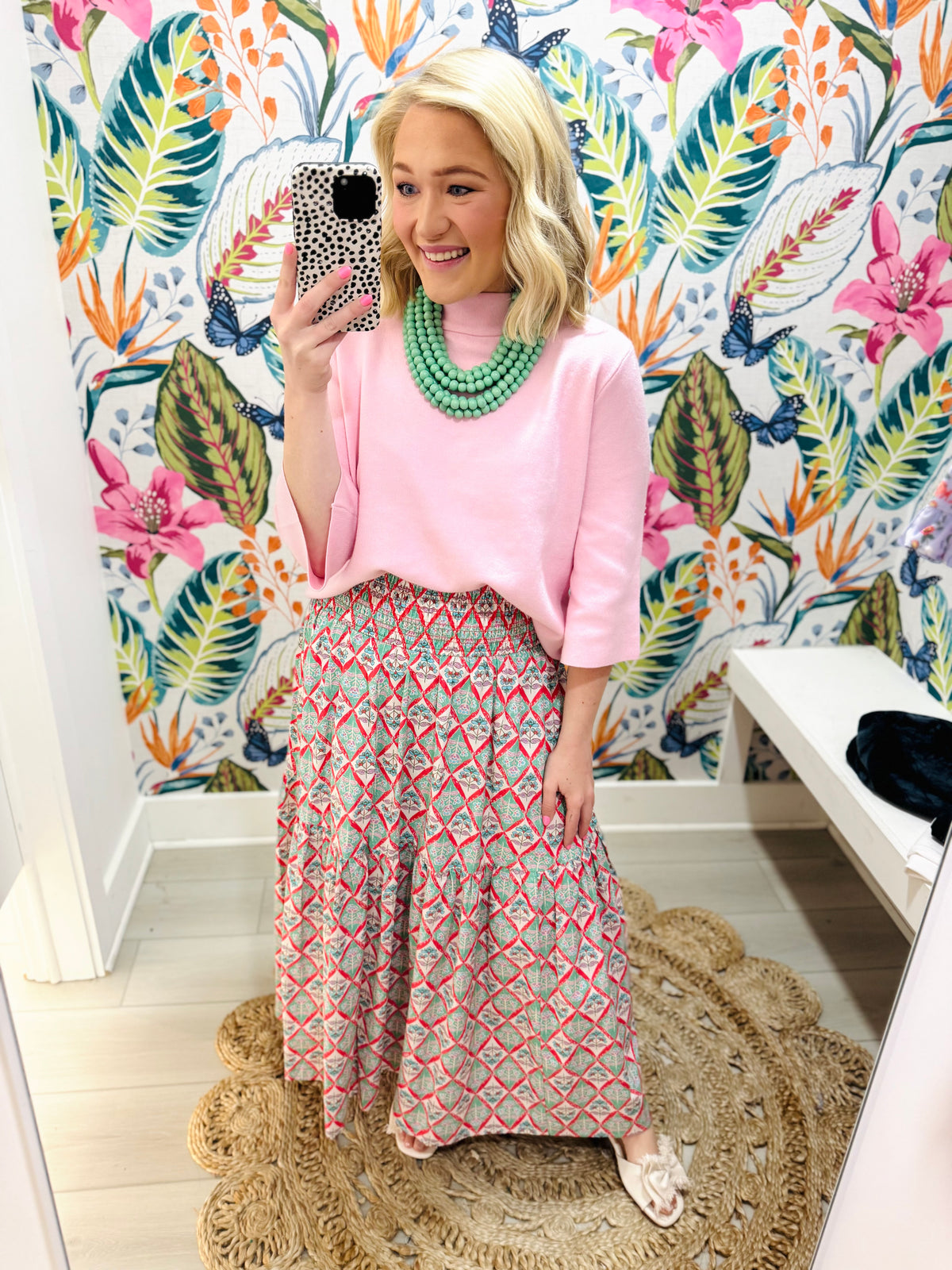 Paris Floral Smock Tier Maxi Skirt | KARLIE