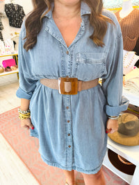 Stop and Stare Denim Dress