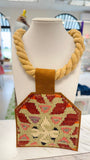 ORIJINAL Rope Pendant Necklace - Sage/Red/Pink/Purple Patch
