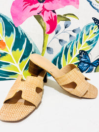 Elena Raffia Heel