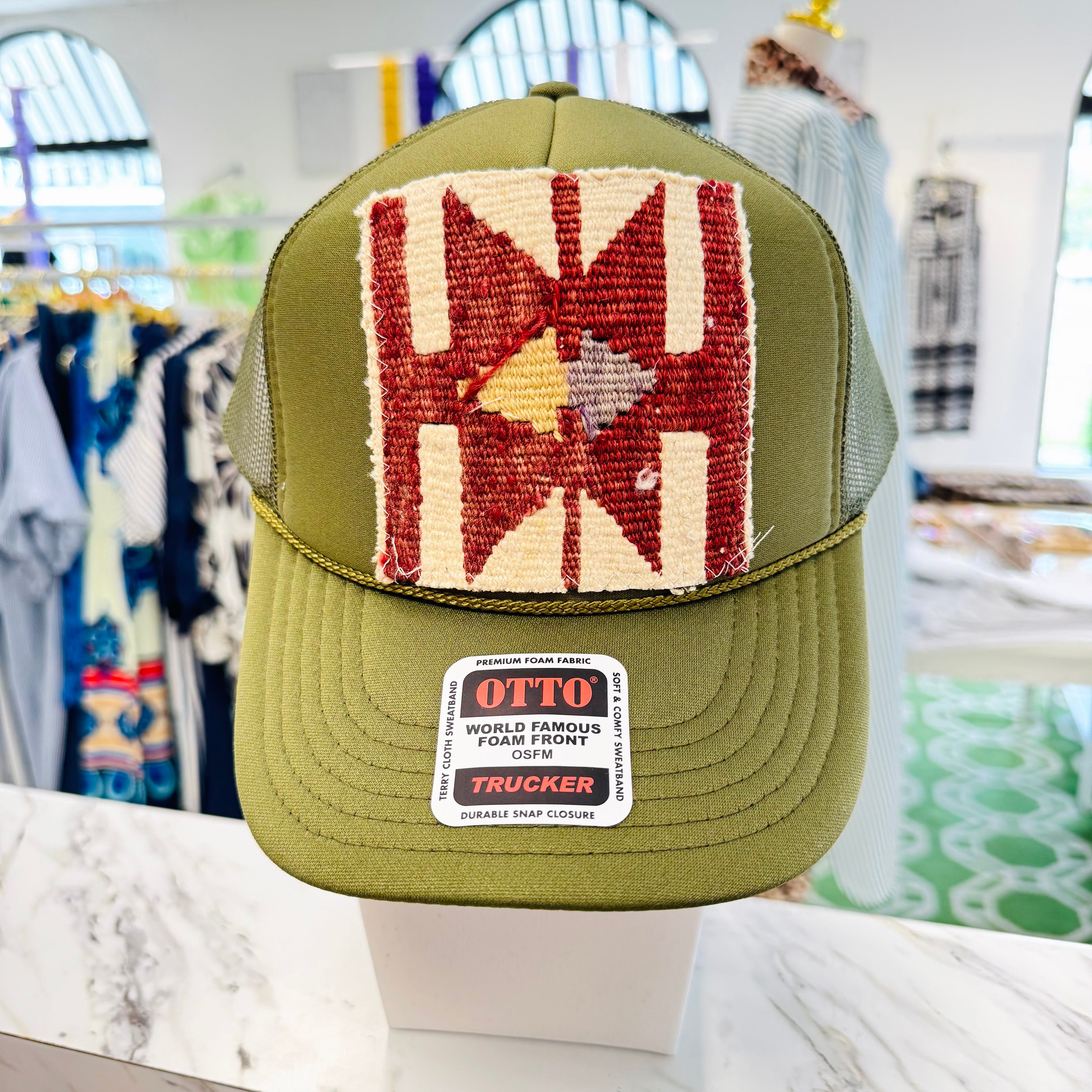 ORIJINAL Trucker in Olive - Cream/Red/Yellow Patch
