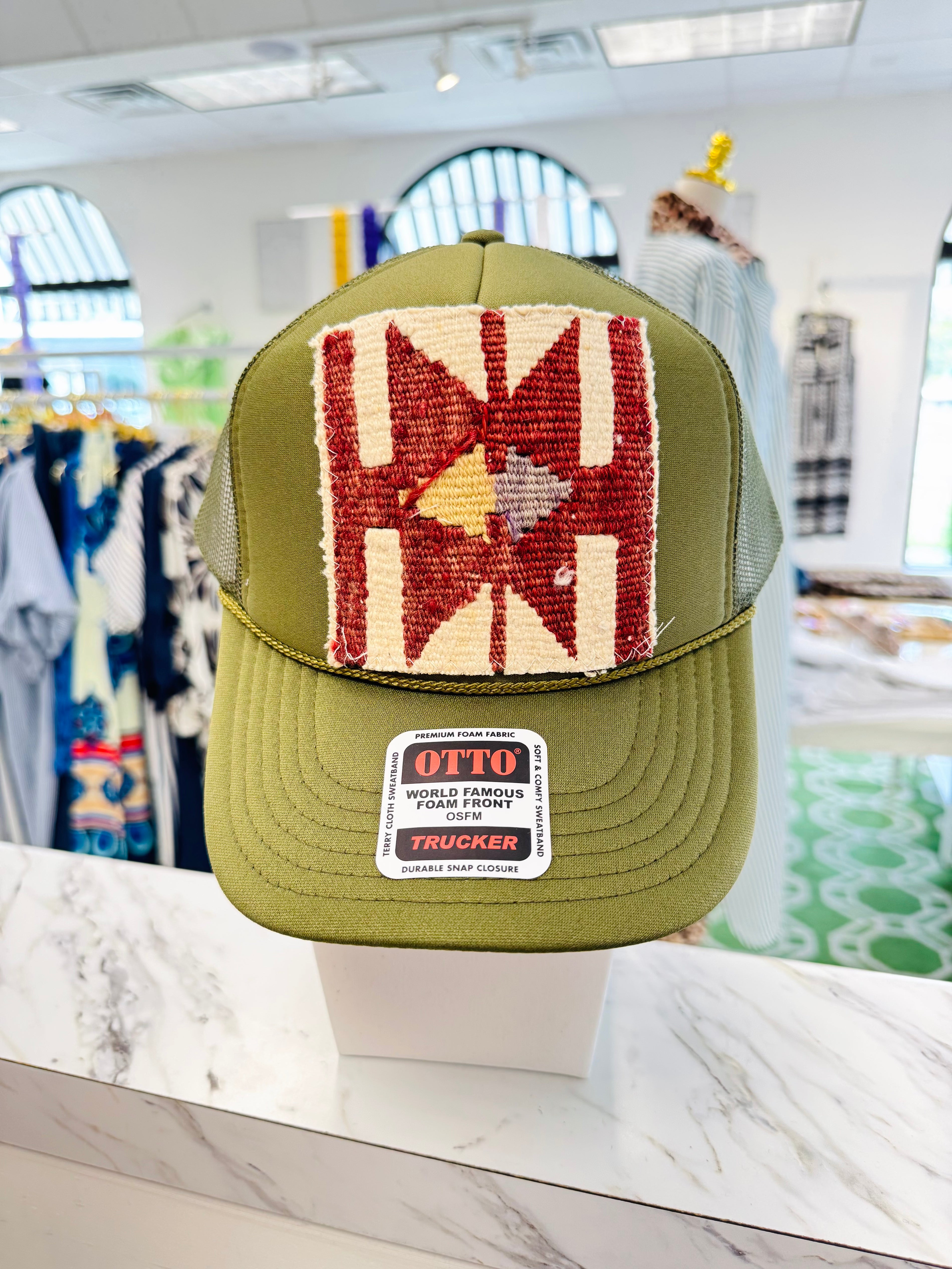 ORIJINAL Trucker in Olive - Cream/Red/Yellow Patch