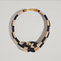 Knot Necklace-Black/Cream