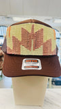 ORIJINAL Trucker Hat in Brown - Sage/Dusty Pink Patch