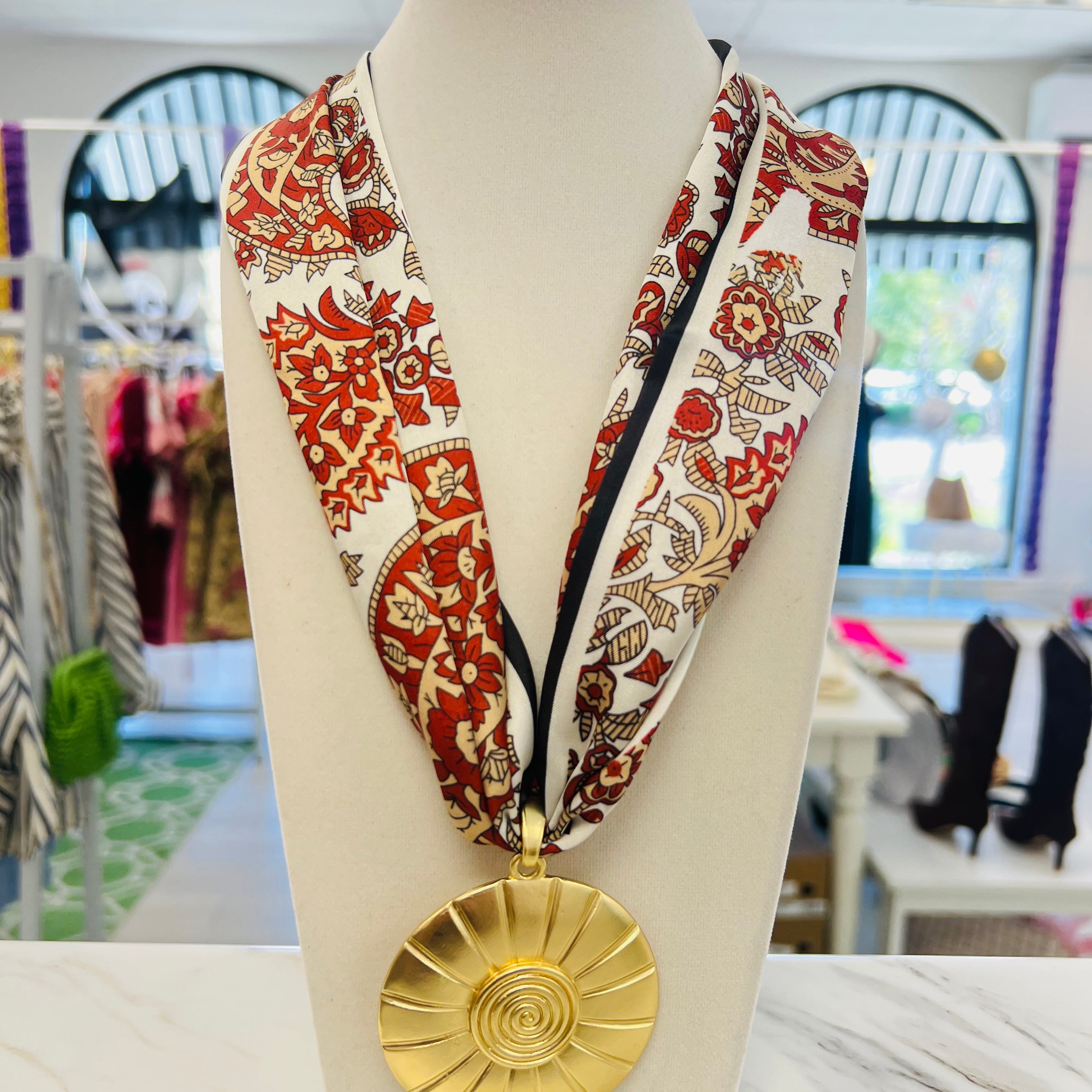 Pumpkin Spice Scarf Necklace