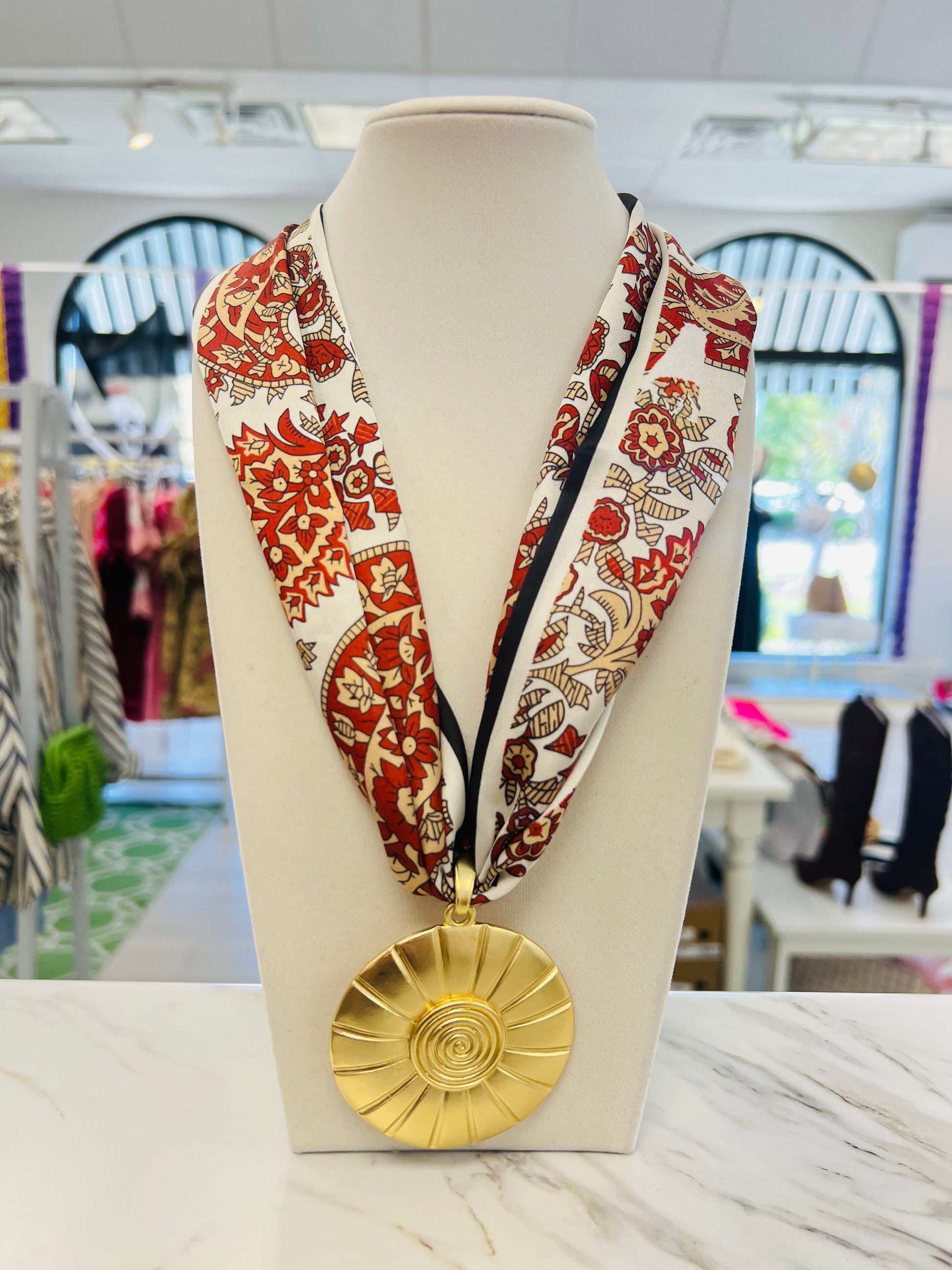 Pumpkin Spice Scarf Necklace