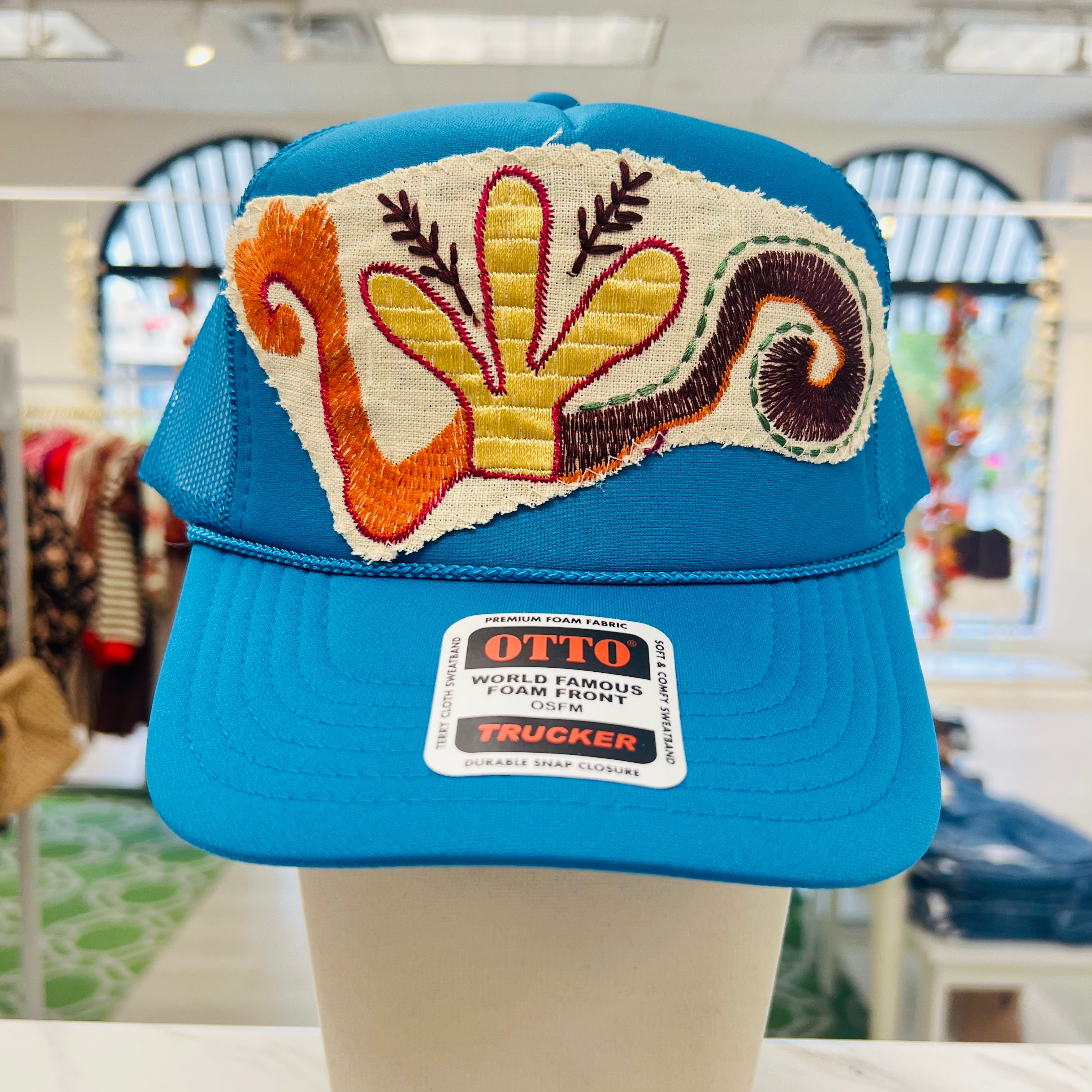 ORIJINAL Trucker Hat in Teal - Orange/Gold/Maroon Patch