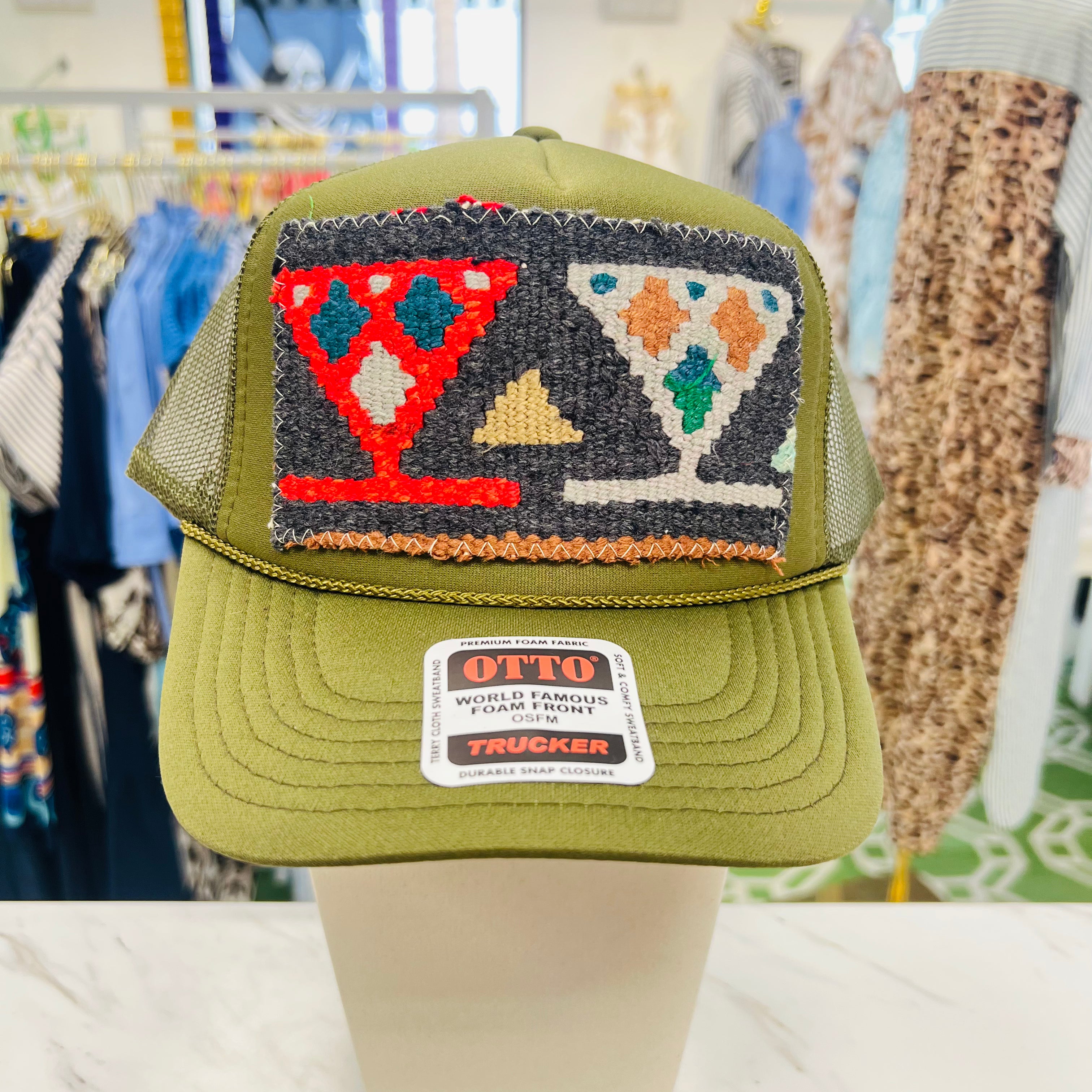ORIJINAL Trucker Hat in Olive - Grey/Red/Blue