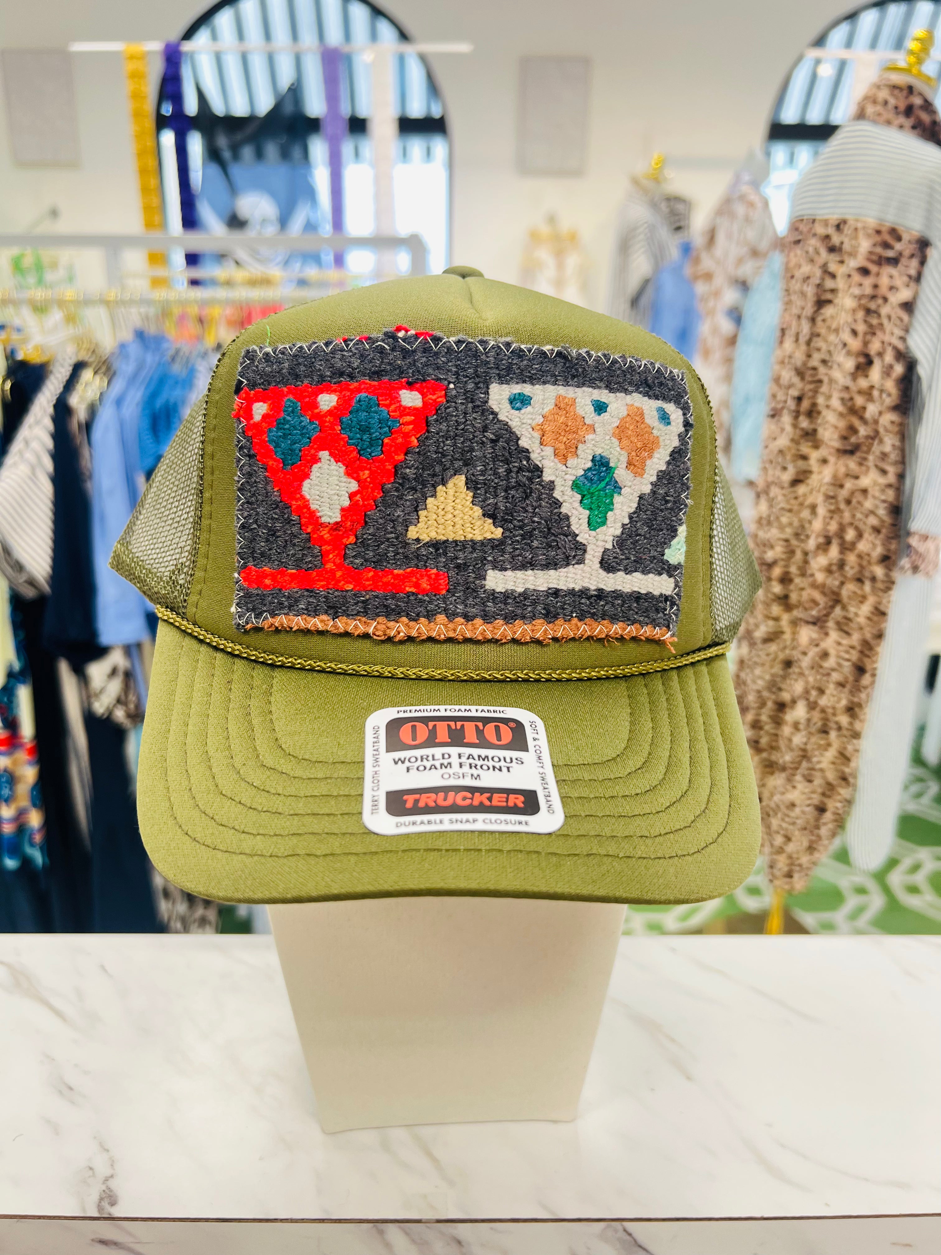 ORIJINAL Trucker Hat in Olive - Grey/Red/Blue