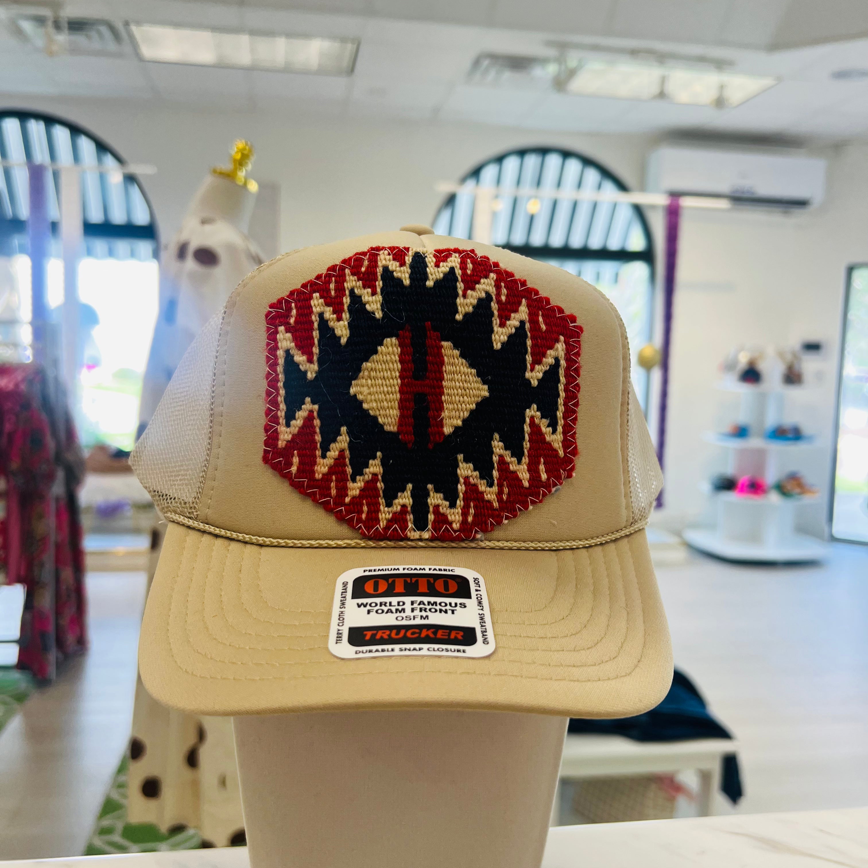ORIJINAL Trucker Hat in Tan- Red/White/Navy