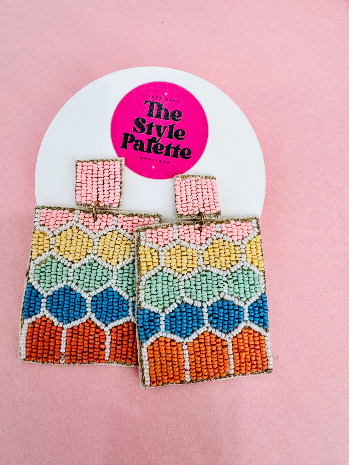 Pastel Honeycomb Earrings