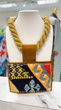 ORIJINAL Rope Pendant Necklace - Navy/Orange/Yellow Patch