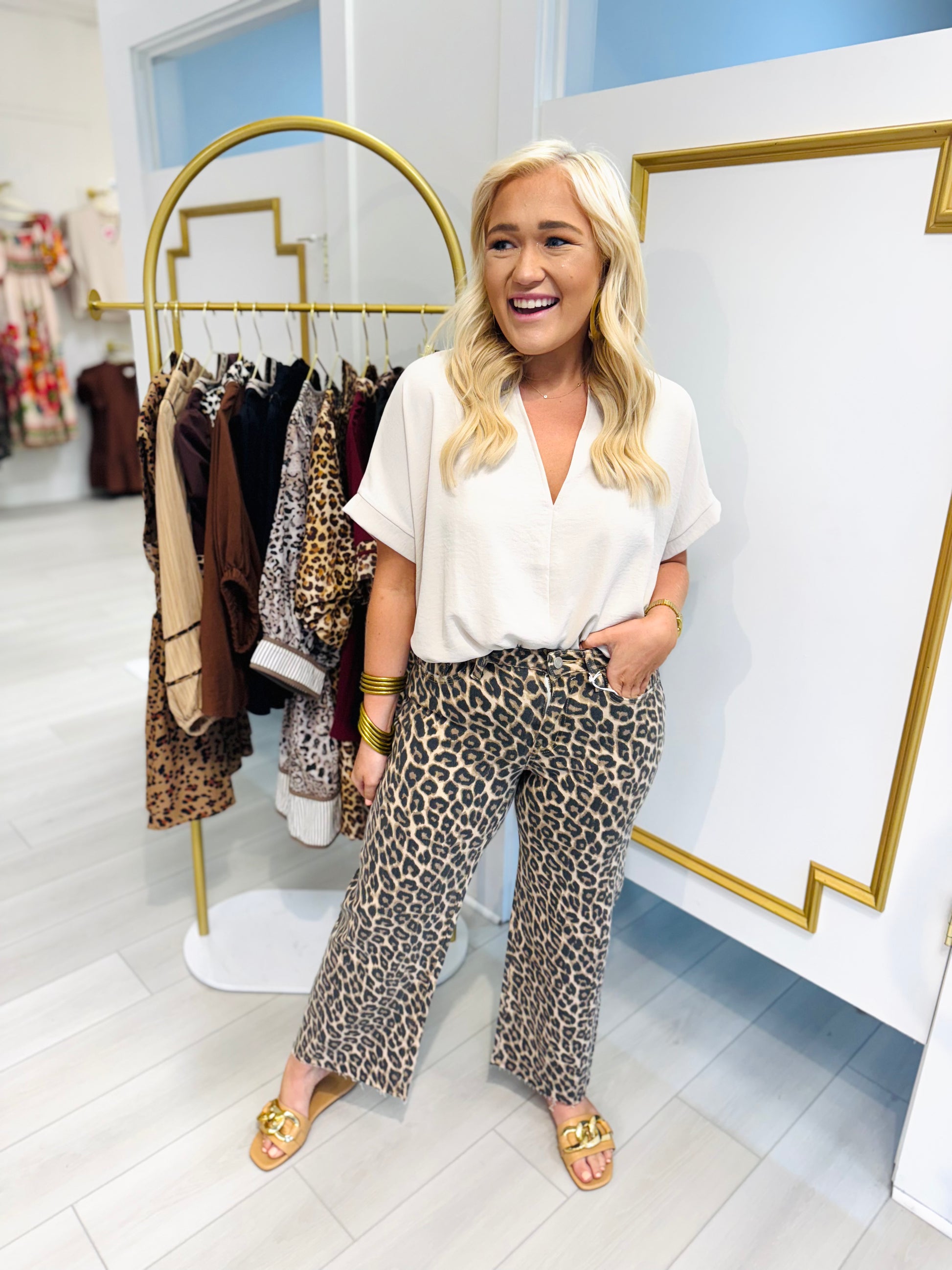 Olivia HR Wide Leg in Leopard by Vervet