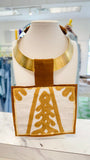 ORIJINAL Brass Pendant Necklace - White/Tan Patch