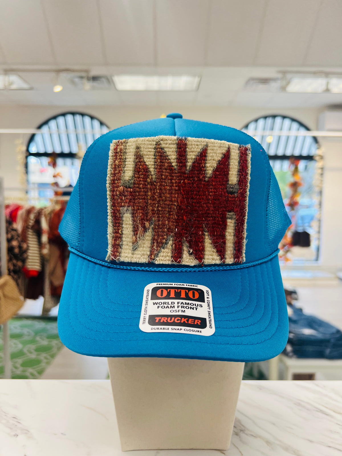 ORIJINAL Trucker Hat in Teal - Cream/Red Patch
