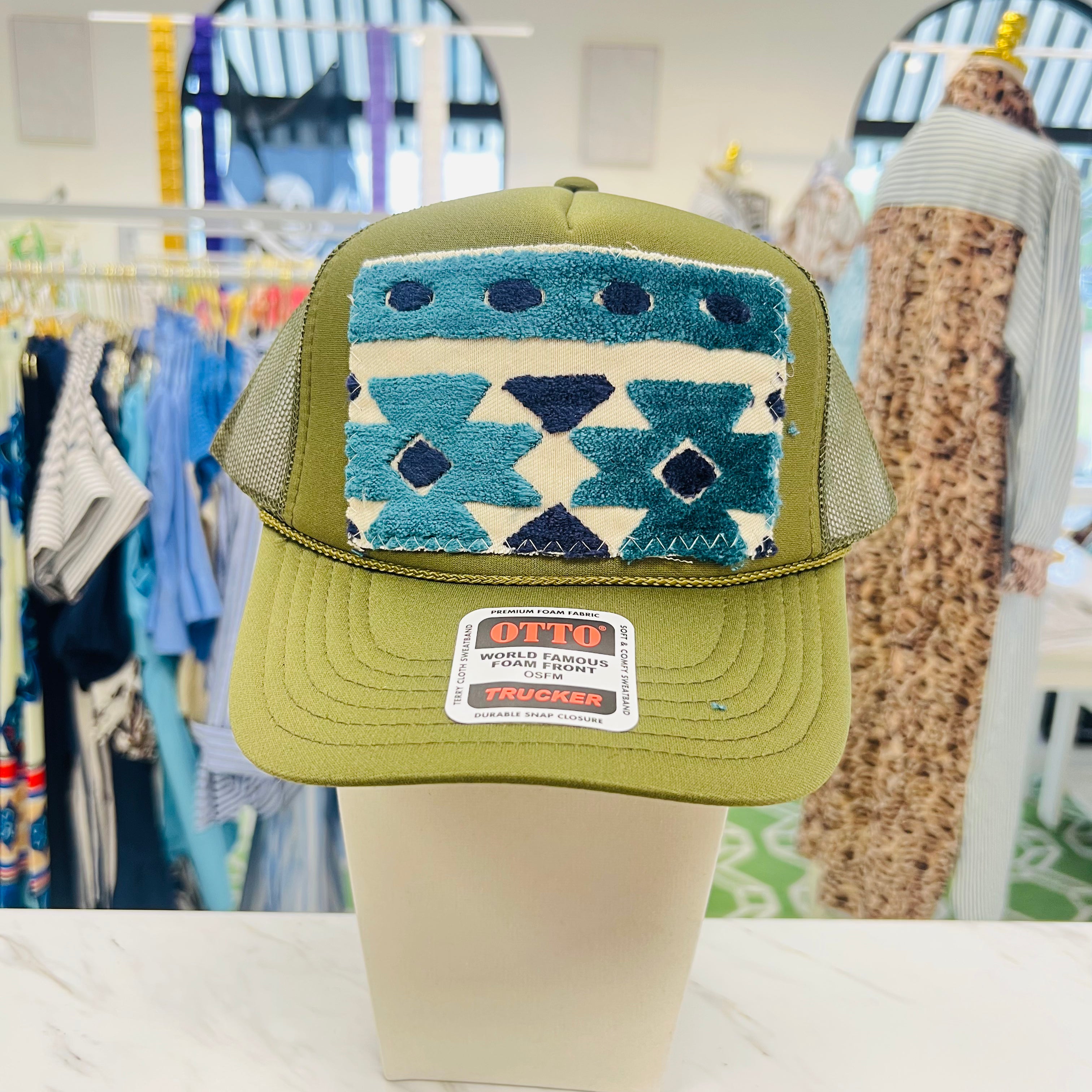 ORIJINAL Trucker Hat in Olive - Navy/Teal/White