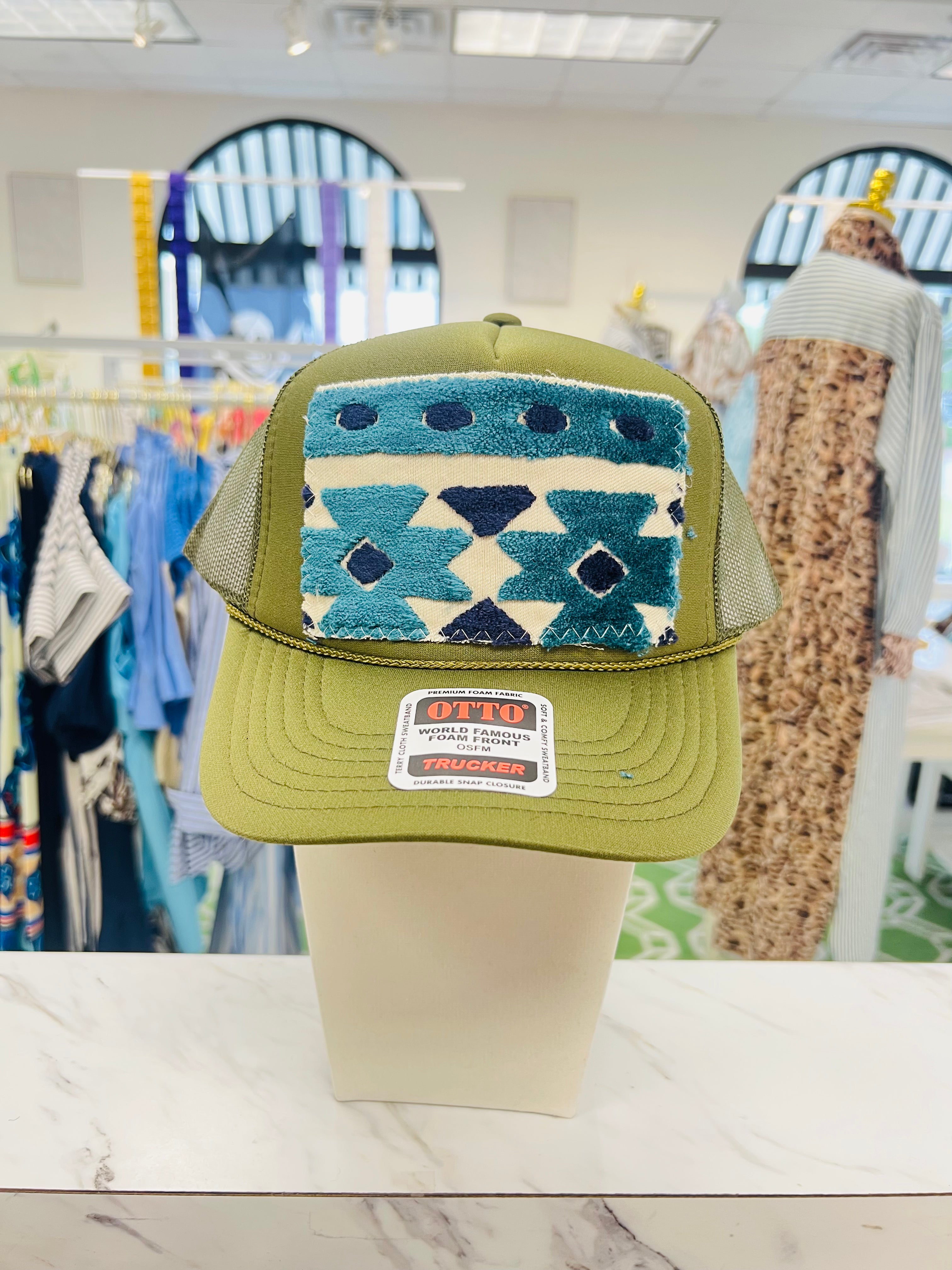 ORIJINAL Trucker Hat in Olive - Navy/Teal/White