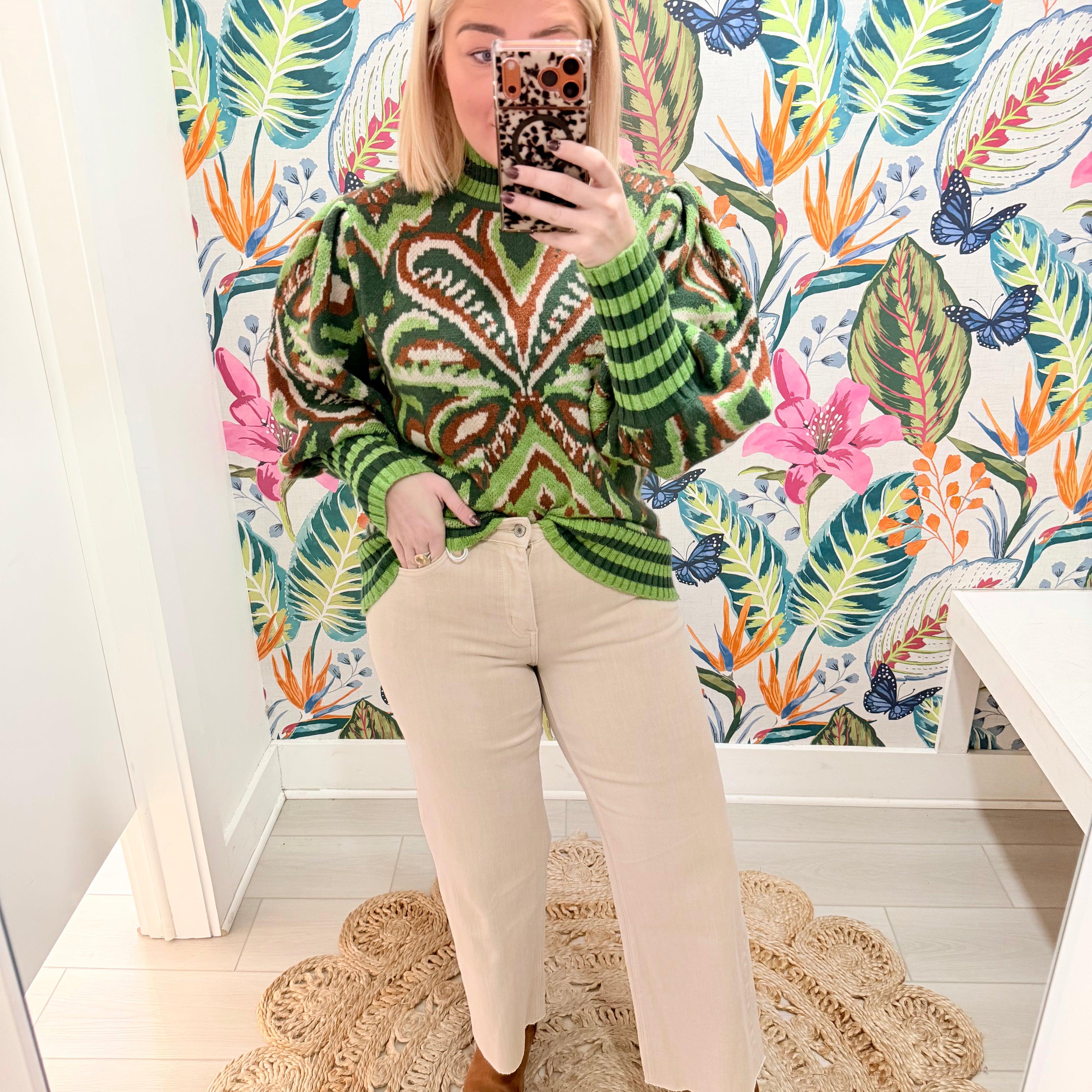 Winter White High Rise Crop Wide Leg Denim by Vervet