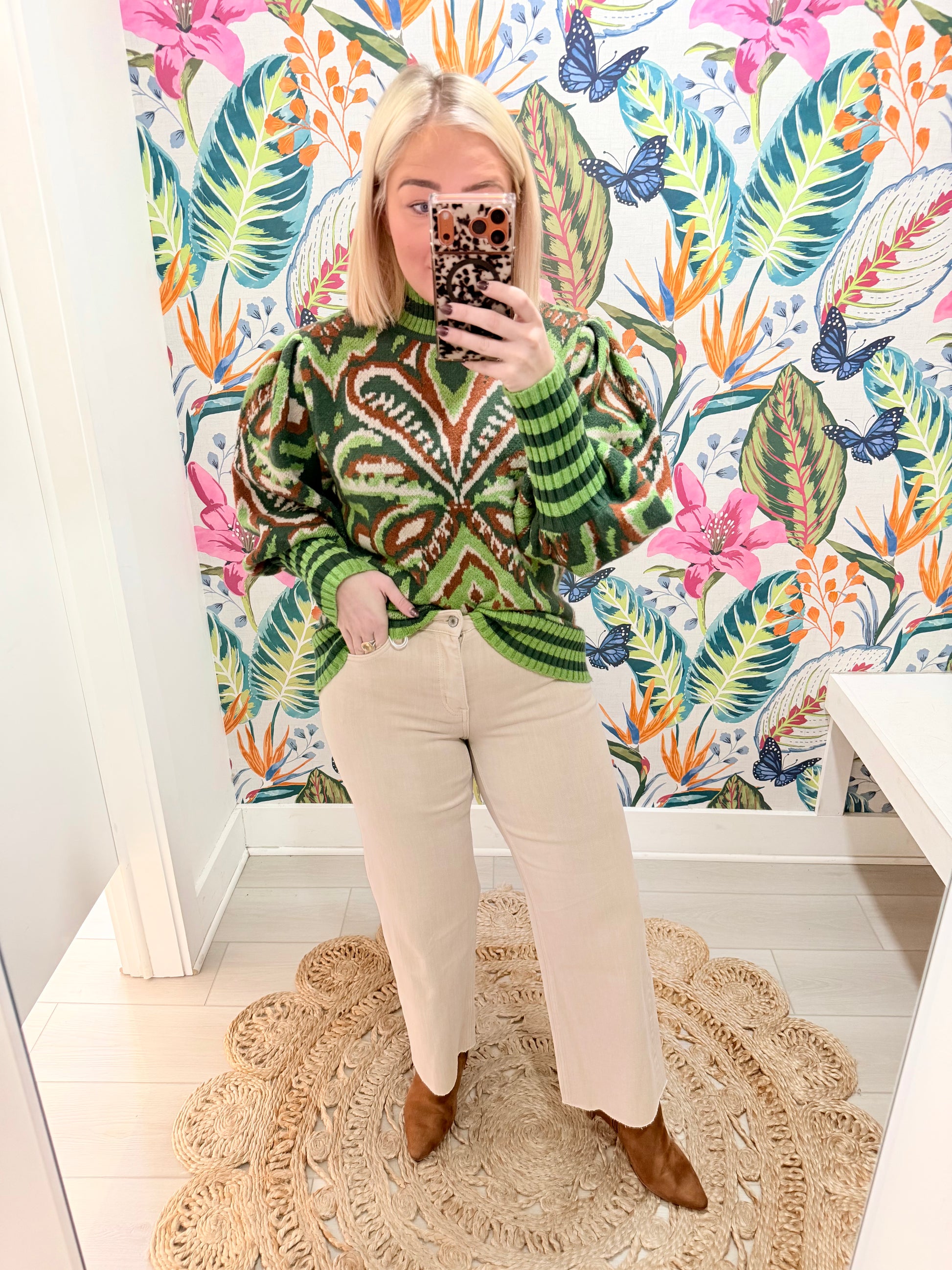 Winter White High Rise Crop Wide Leg Denim by Vervet