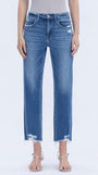 High Rise Frayed Hem Crop Straight By Lovervet