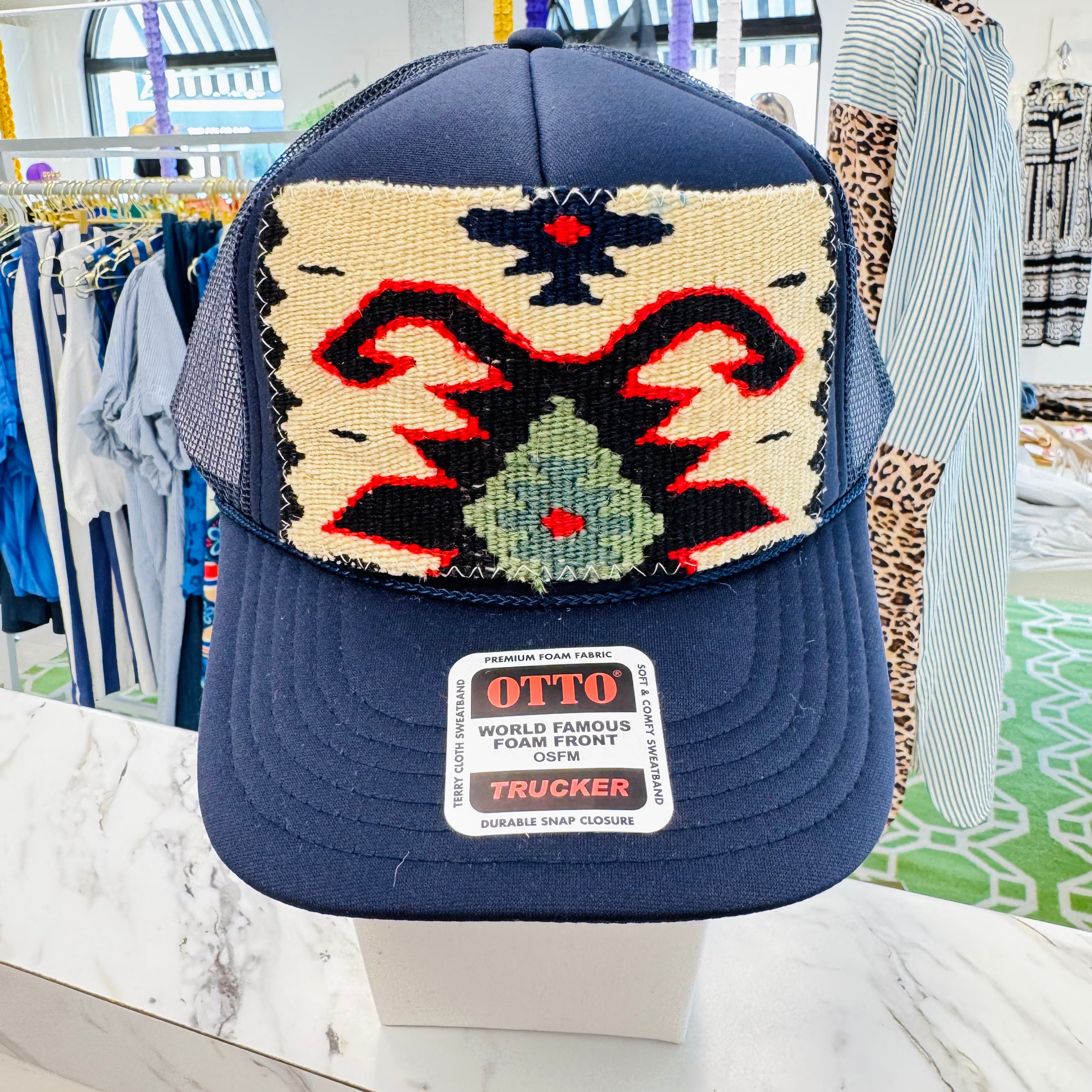 ORIJINAL Trucker in Navy - Cream/Sage/Black/Red Patch
