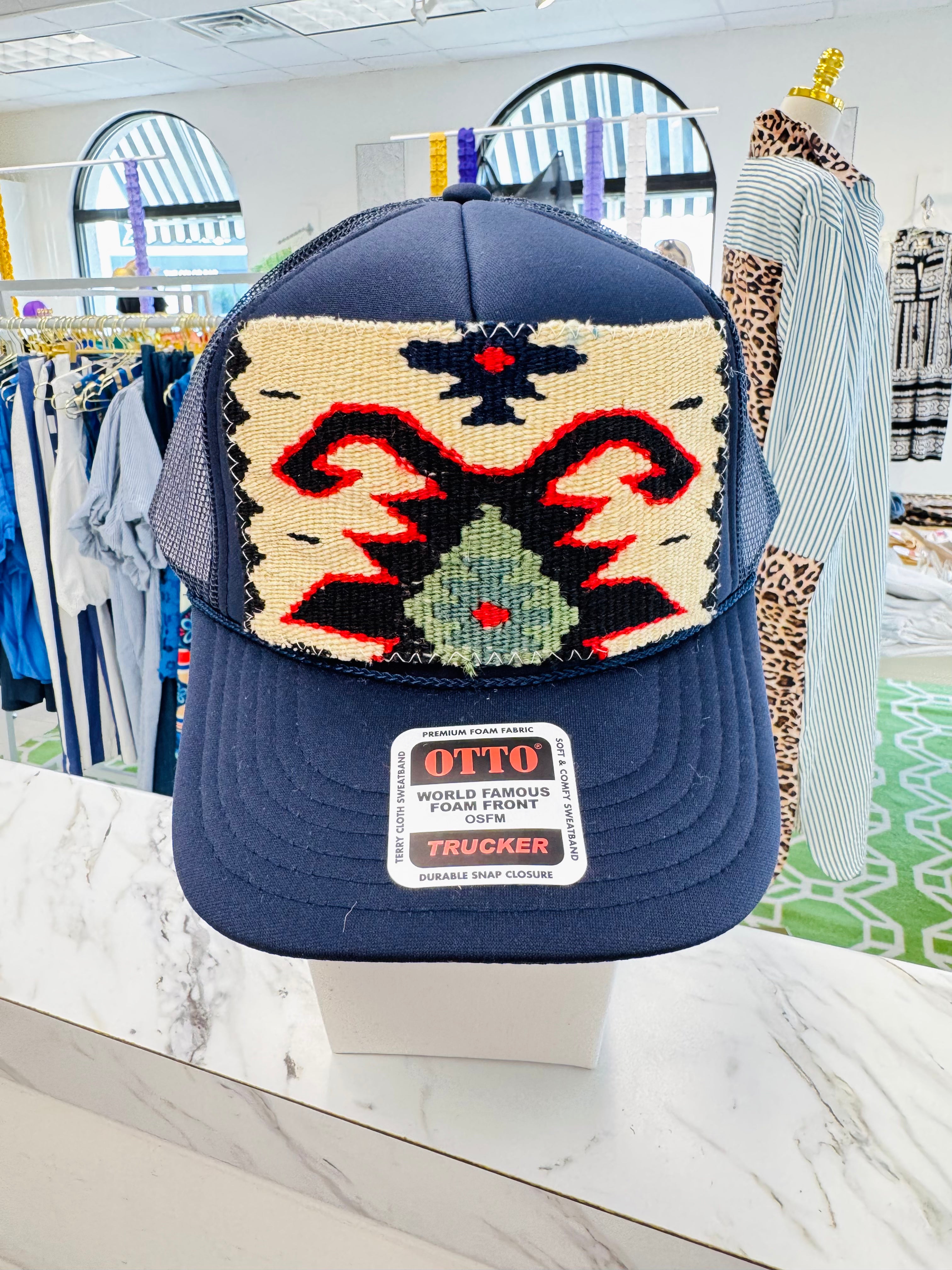ORIJINAL Trucker in Navy - Cream/Sage/Black/Red Patch
