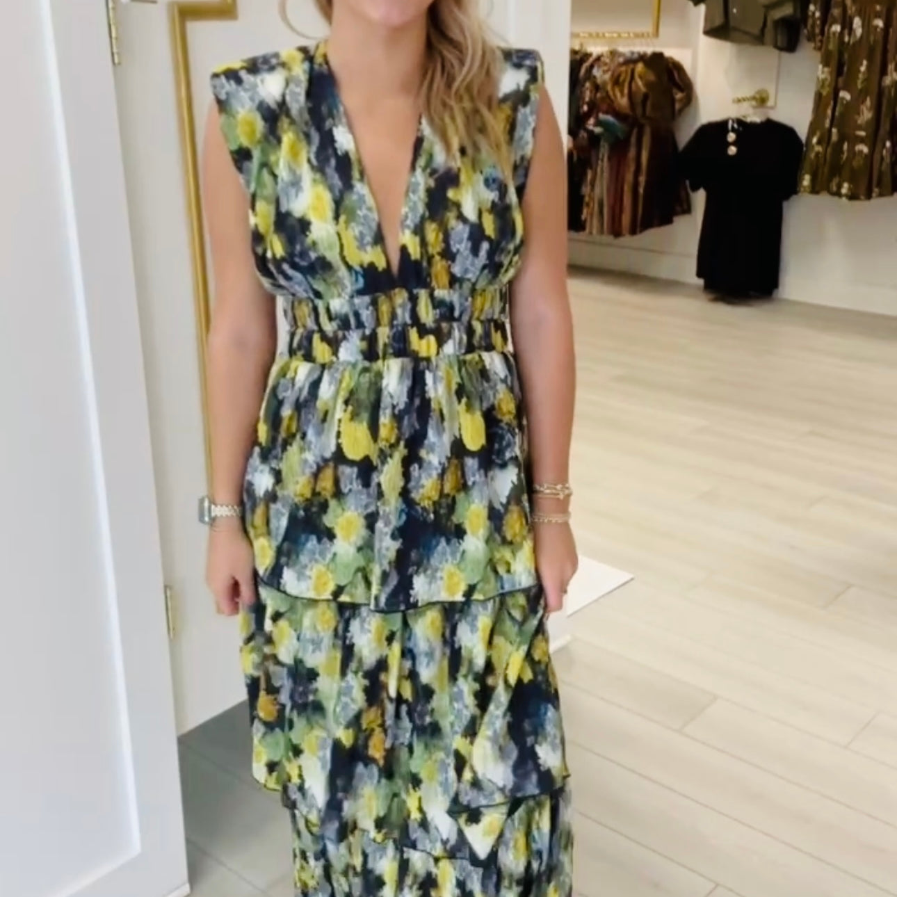 Picasso Watercolor Tiered Maxi
