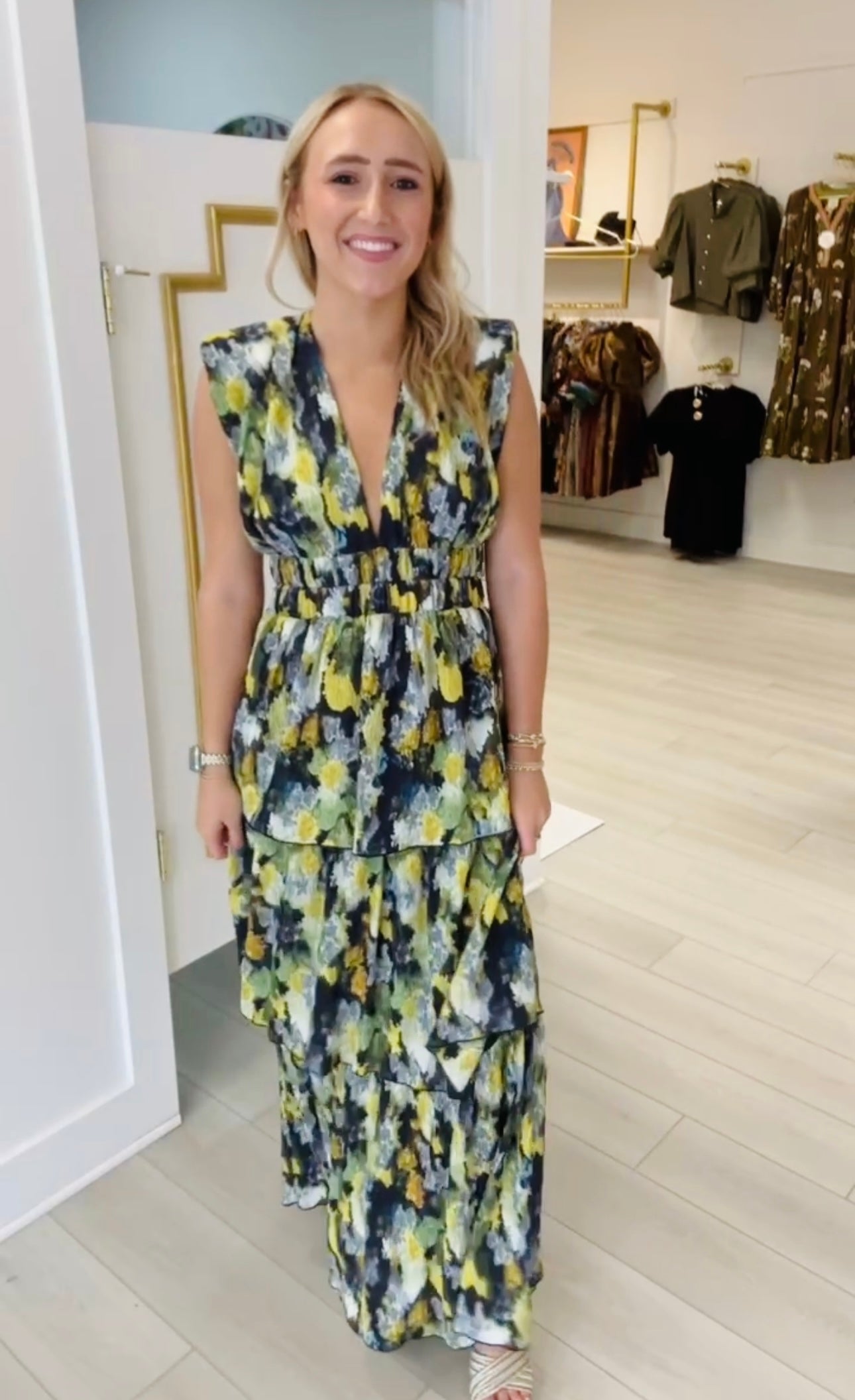 Picasso Watercolor Tiered Maxi