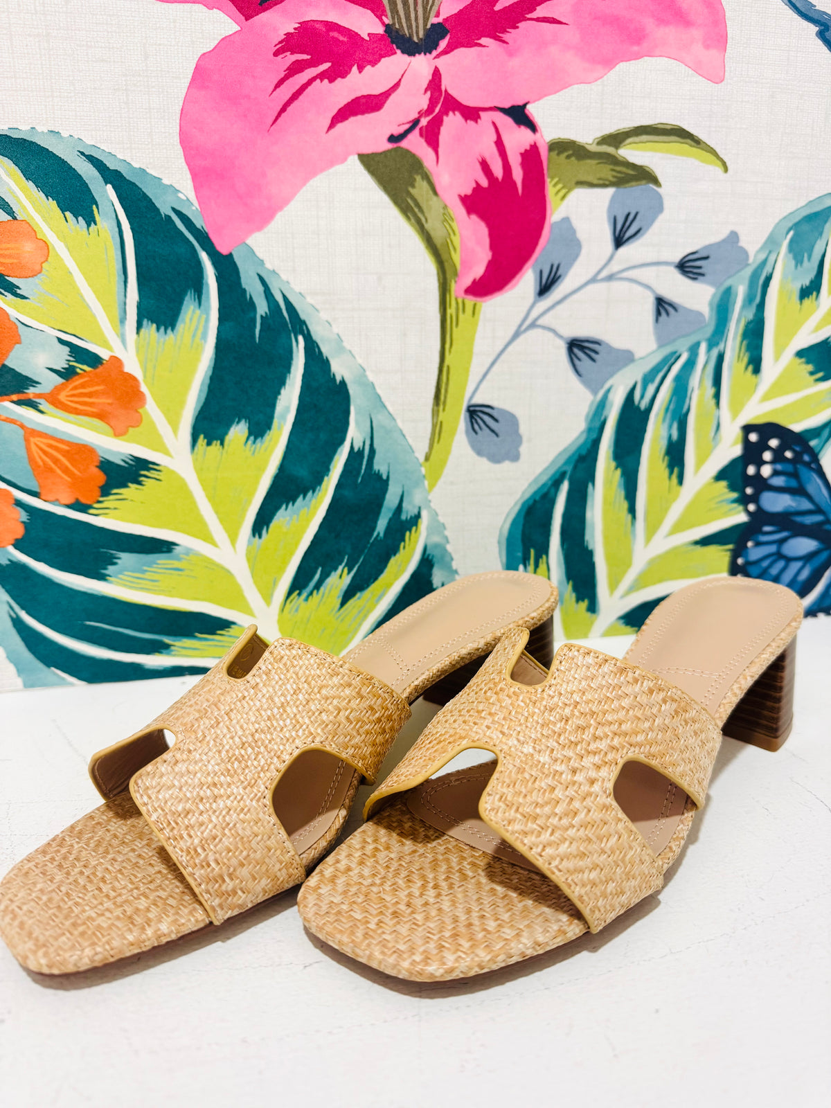 Elena Raffia Heel
