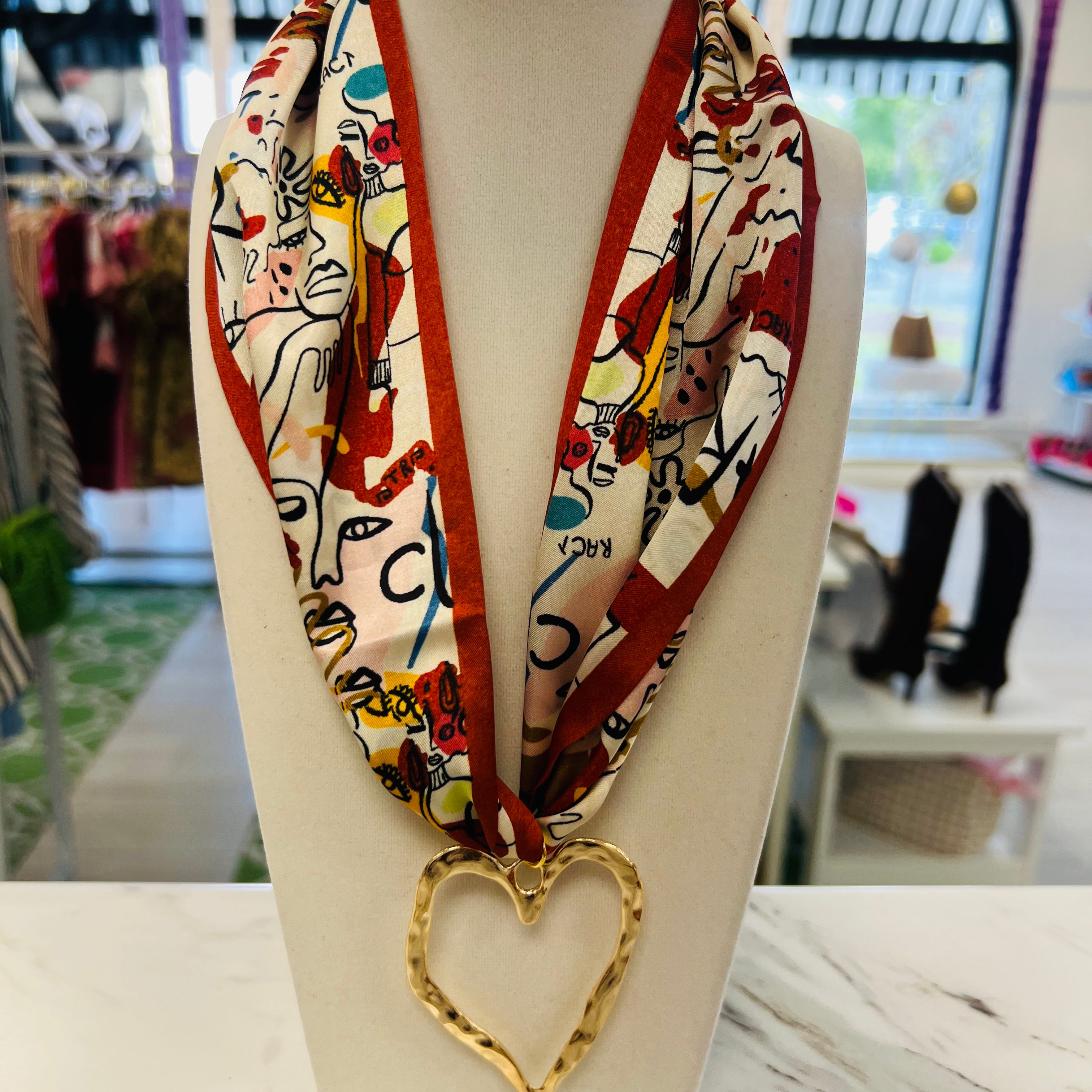 Abbie Abstract Scarf Necklace