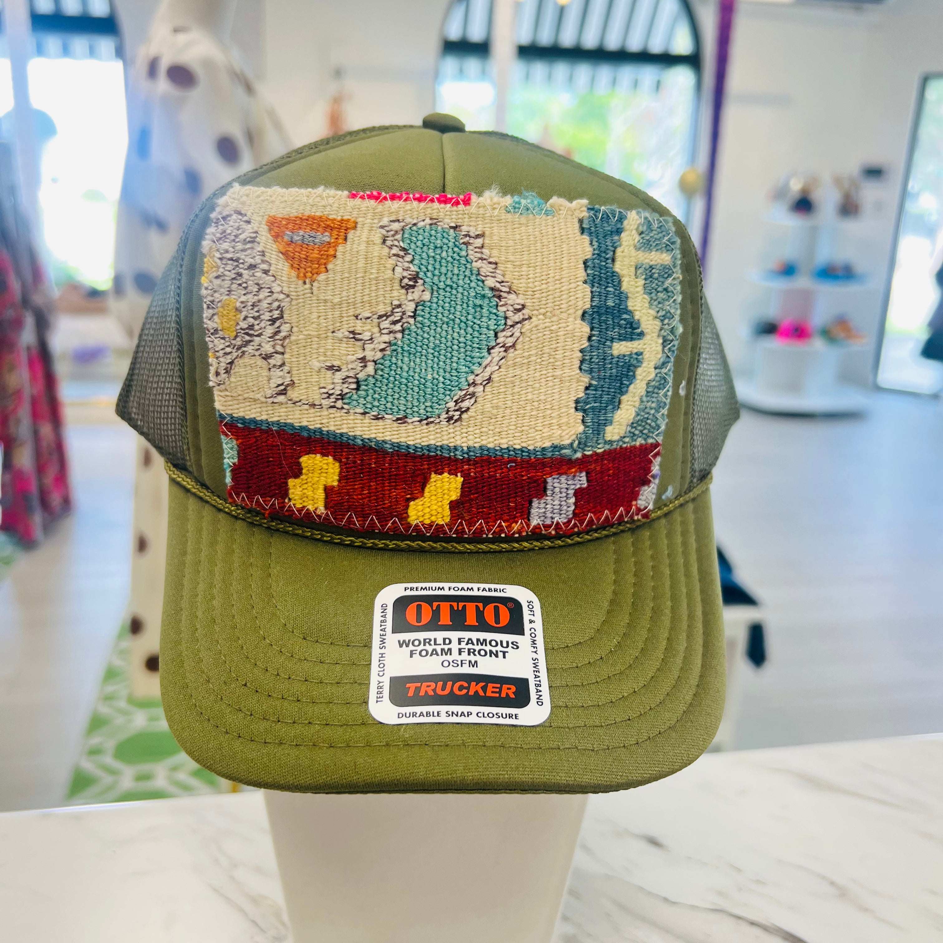 ORIJINAL Trucker Hat in Olive - White/Blue/Red