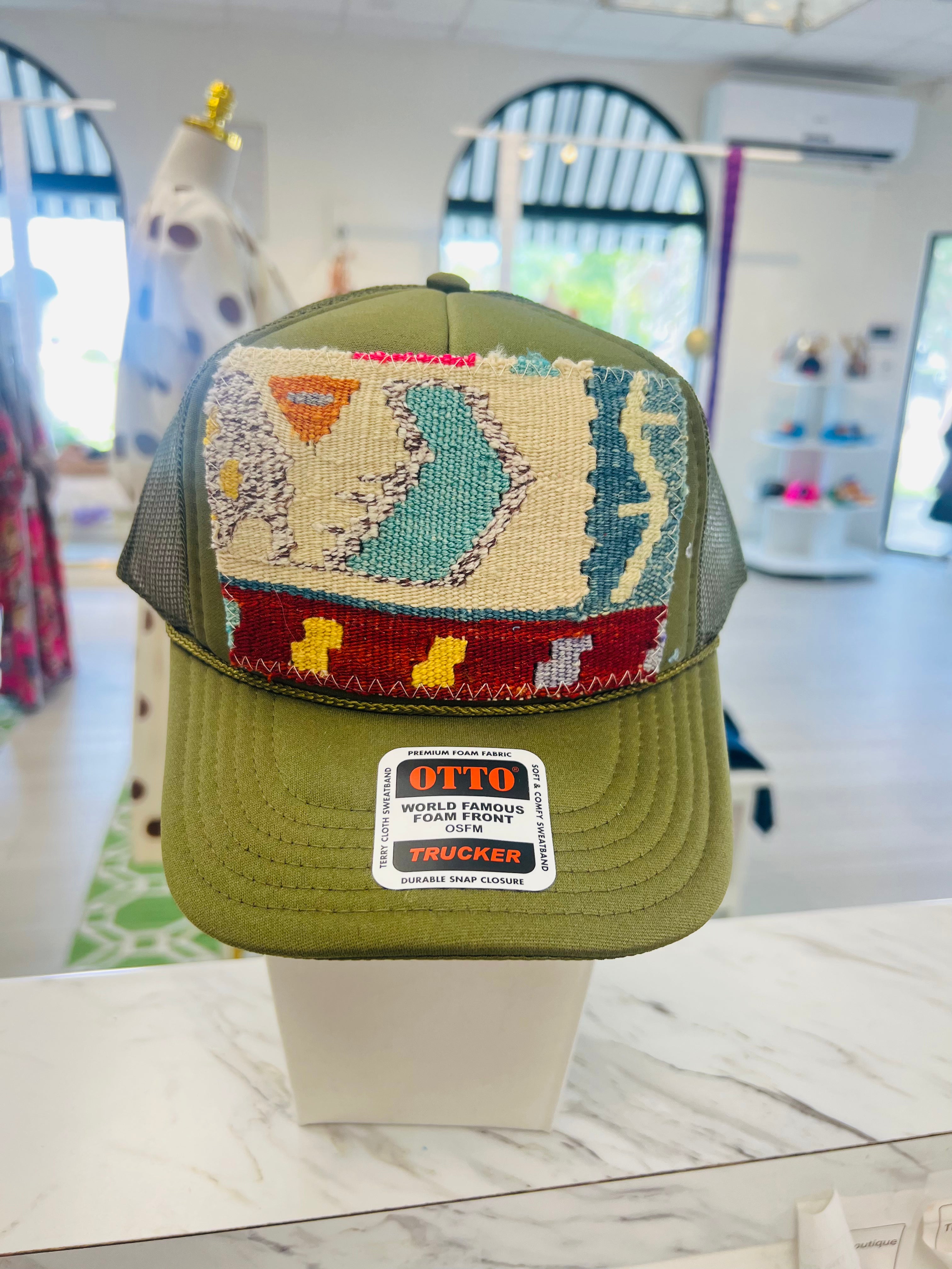 ORIJINAL Trucker Hat in Olive - White/Blue/Red