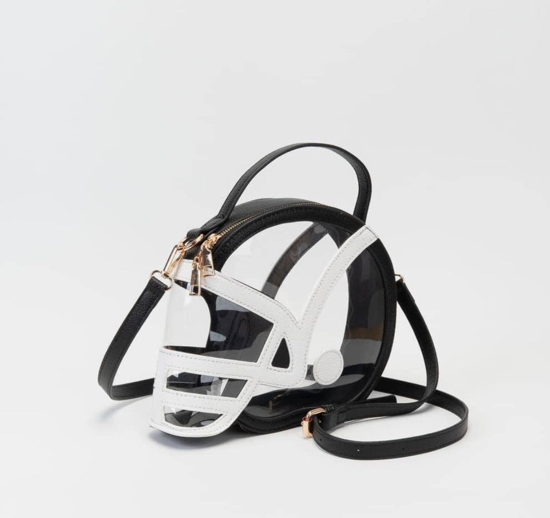 Black + White Helmet Shaped Stadium Bag