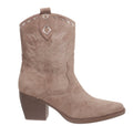 Deena Cowgirl Boot in Taupe Suede