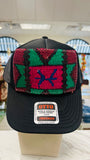 ORIJINAL Trucker Hat in Black - Maroon/Green/Hot Pink Patch