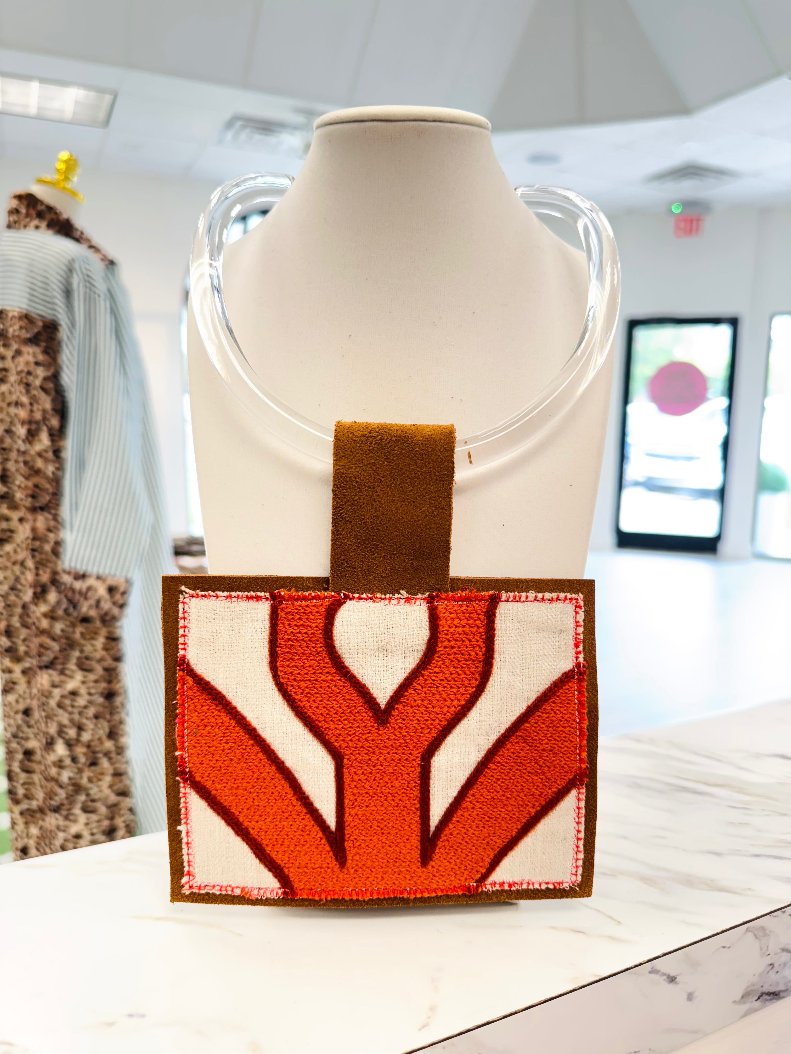 ORIJINAL Acrylic Pendant - Orange/White Patch
