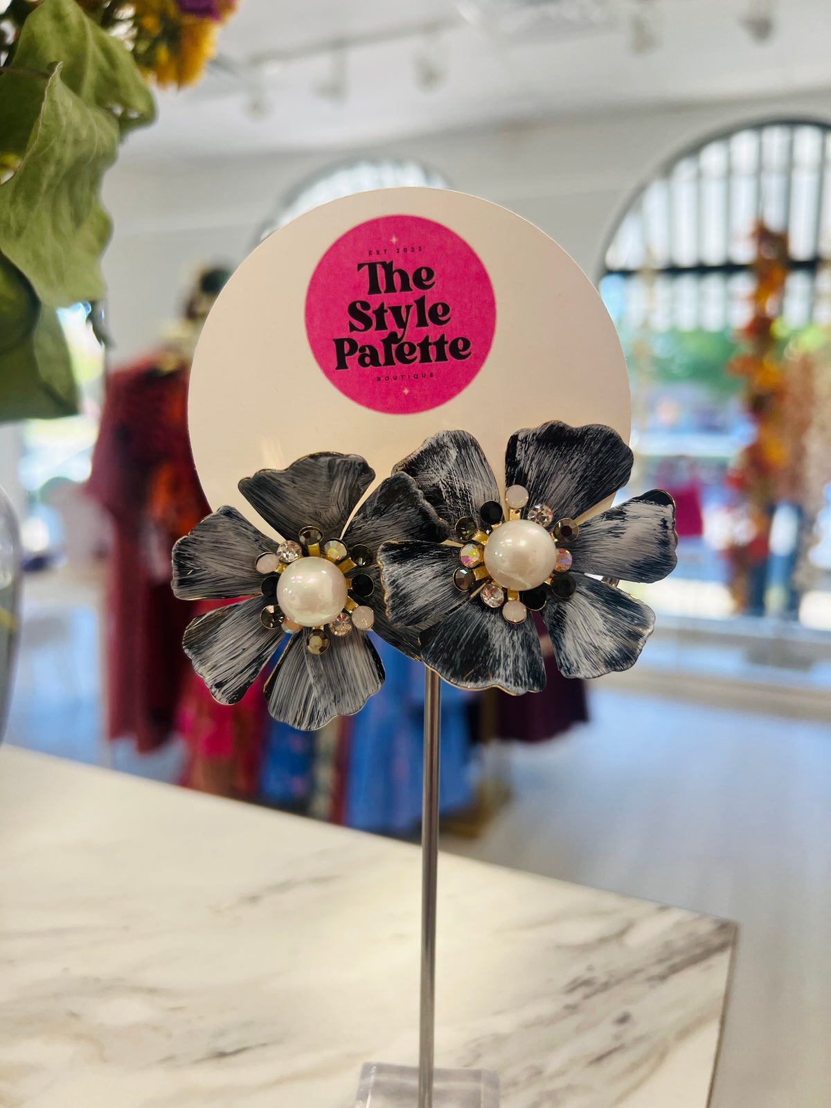 Painted Flower Earrings