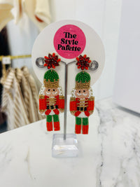 Little Toy Soldier Beaded Earrings