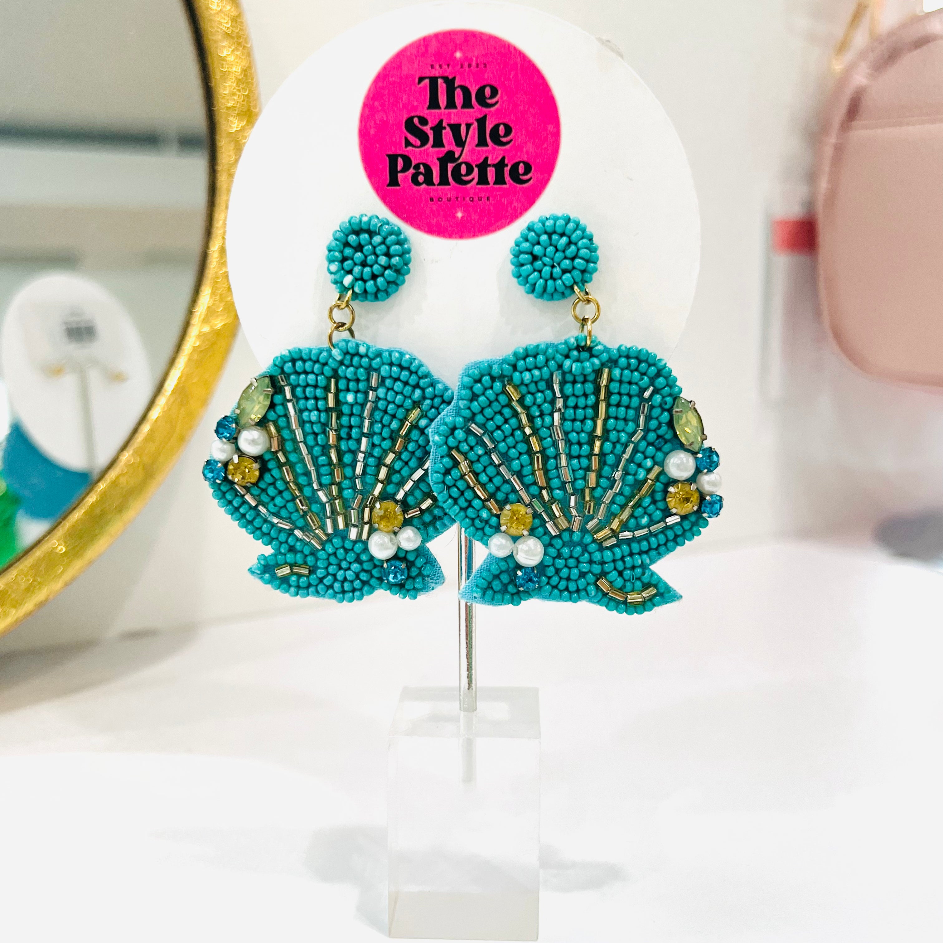 Blue Shell Earrings
