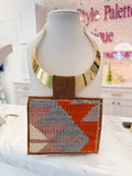 ORIJINAL Shiny Pendant Necklace - Orange/Purple Patch