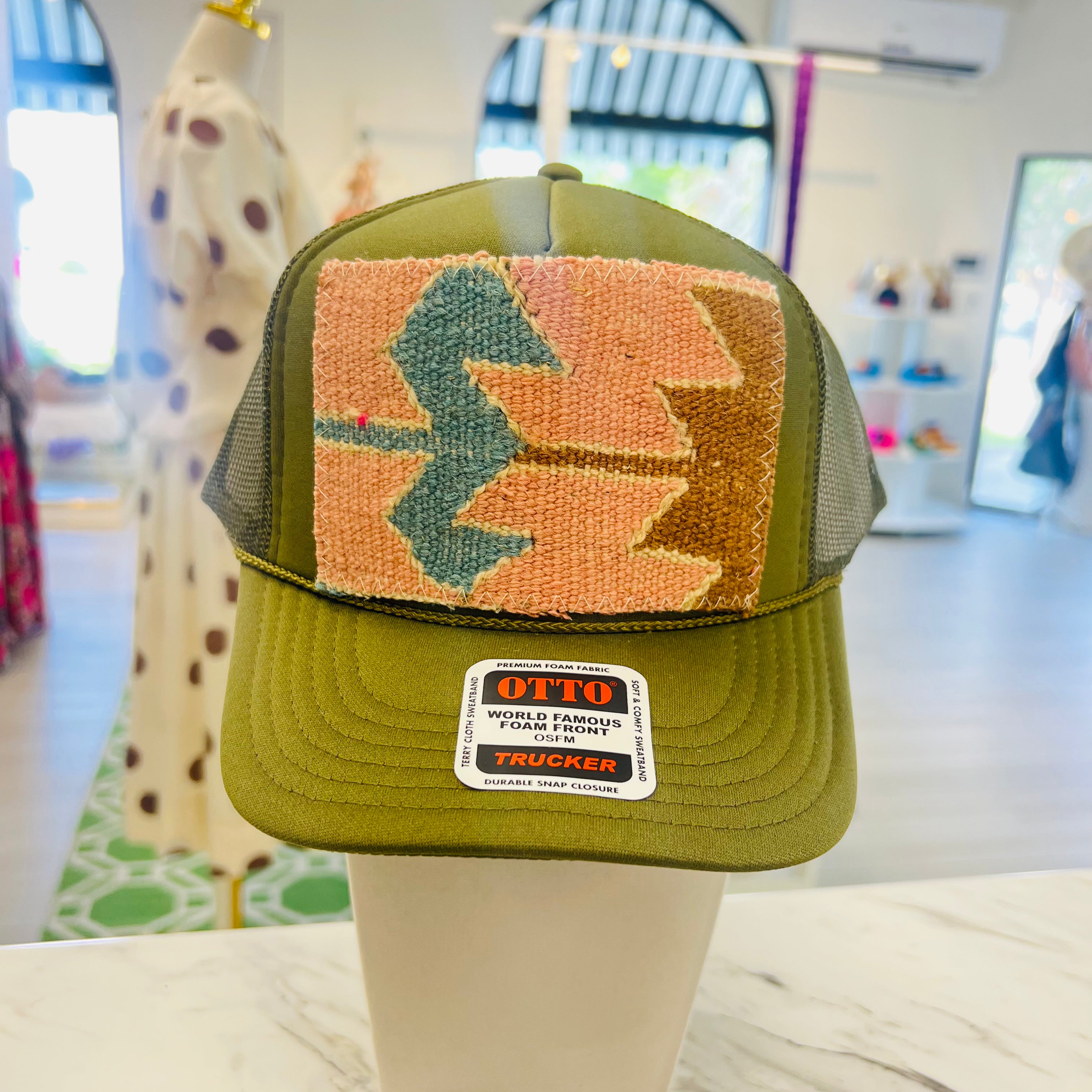 ORIJINAL Trucker Hat in Olive - Pink/Blue/Brown
